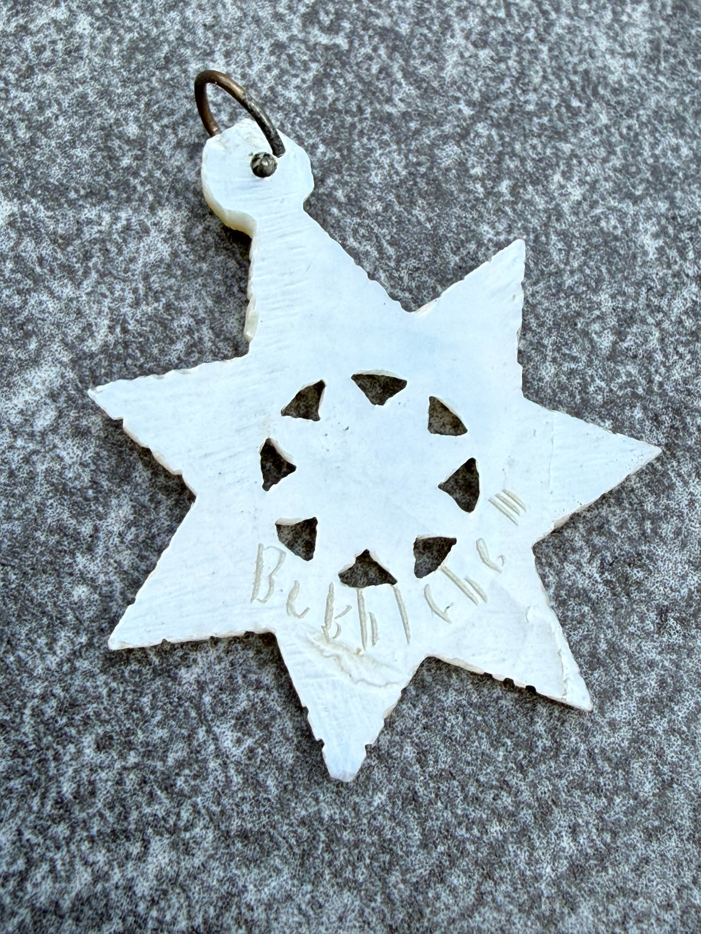 Vintage Mother of Pearl Star of Bethlehem Pendant