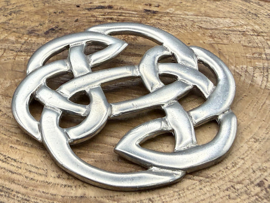 Large St Justin Pewter Lugh's Knot Brooch