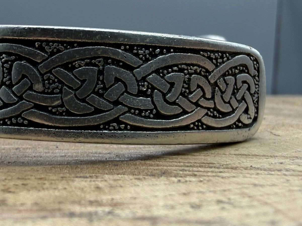 Pewter Celtic Knot Cuff Bracelet, Vintage 1998