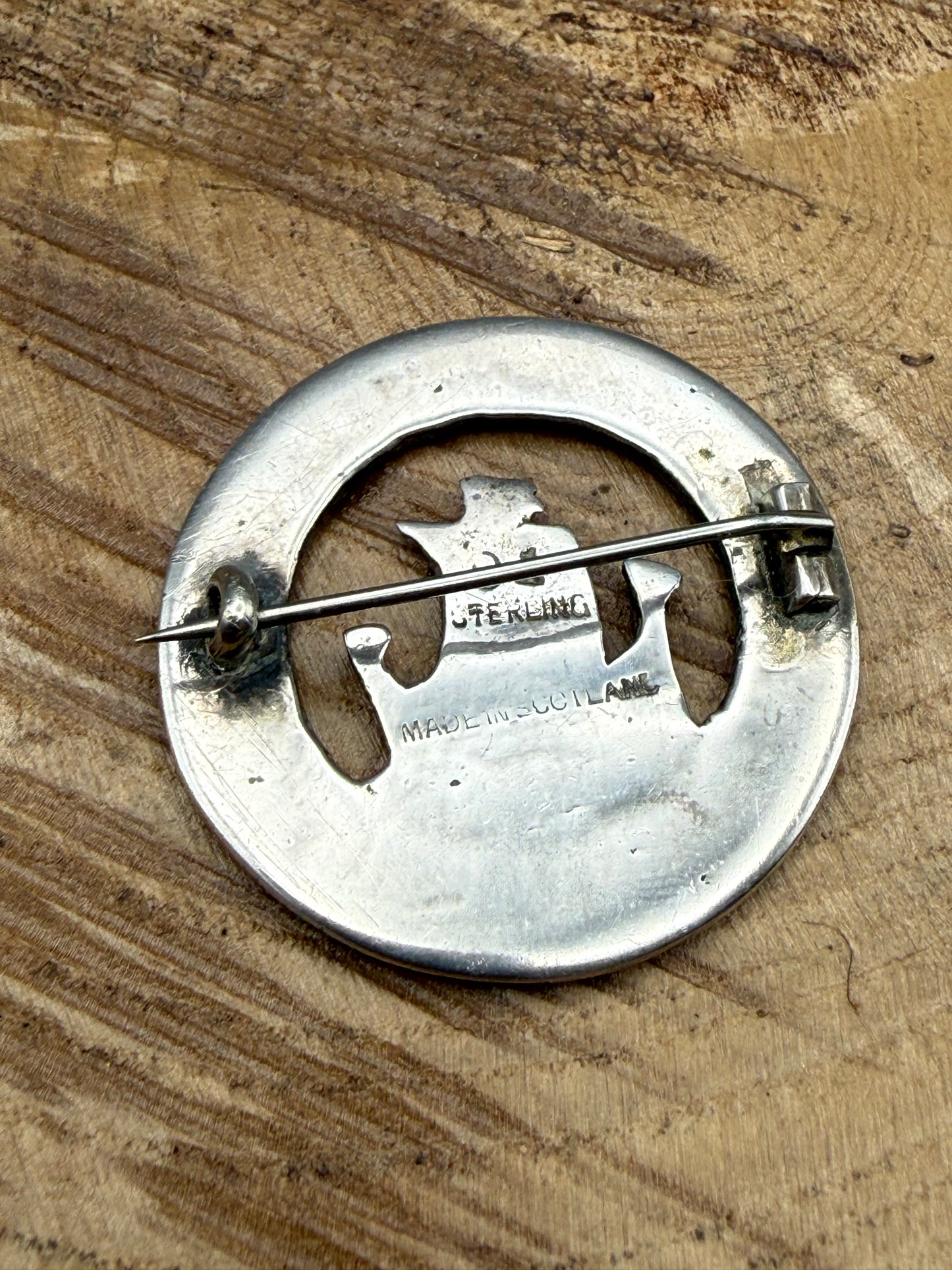 Antique Scottish Sterling Silver Viking Ship Brooch