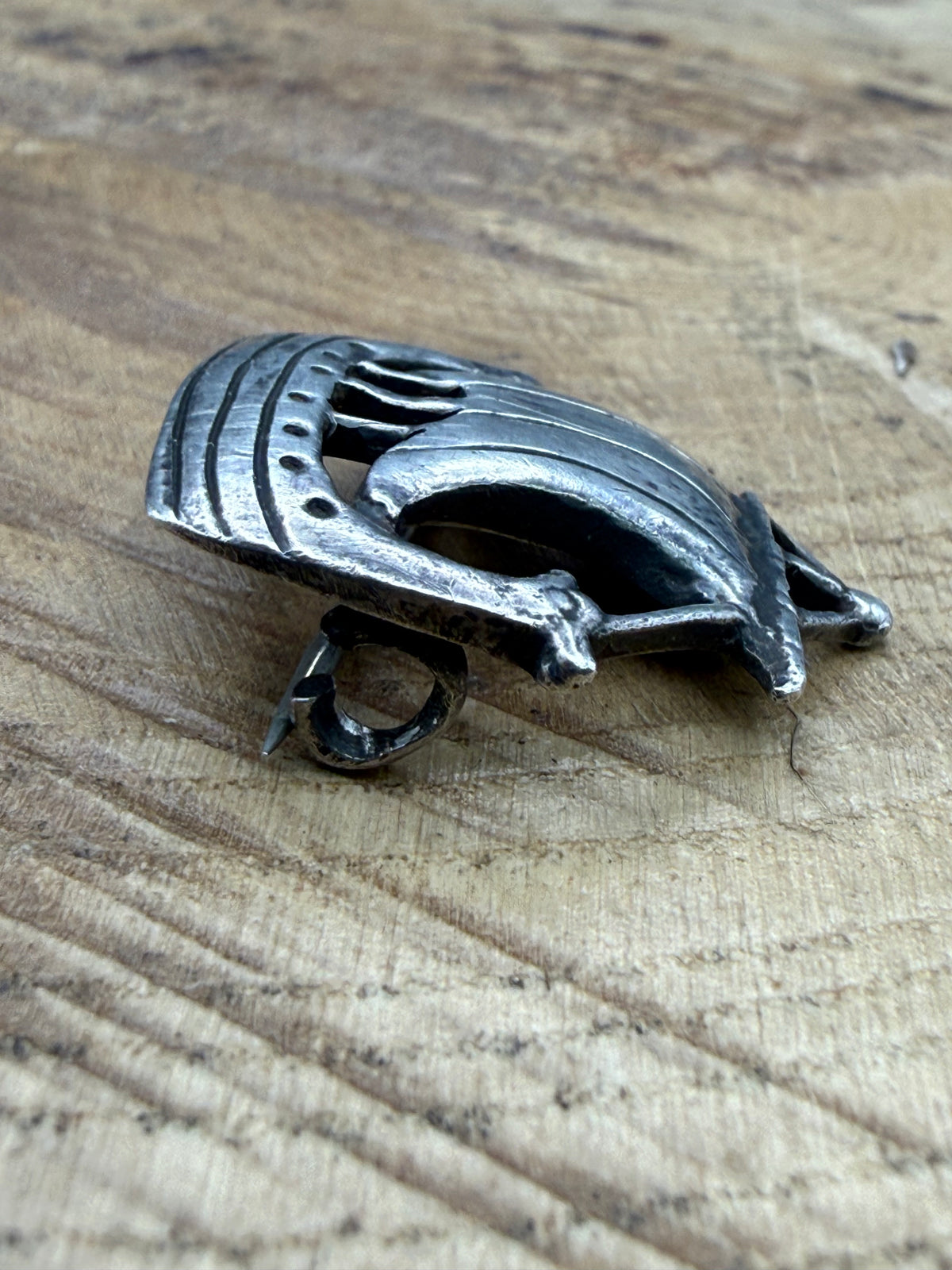 Vintage Sterling Silver Viking Longship Brooch, Iona 1936