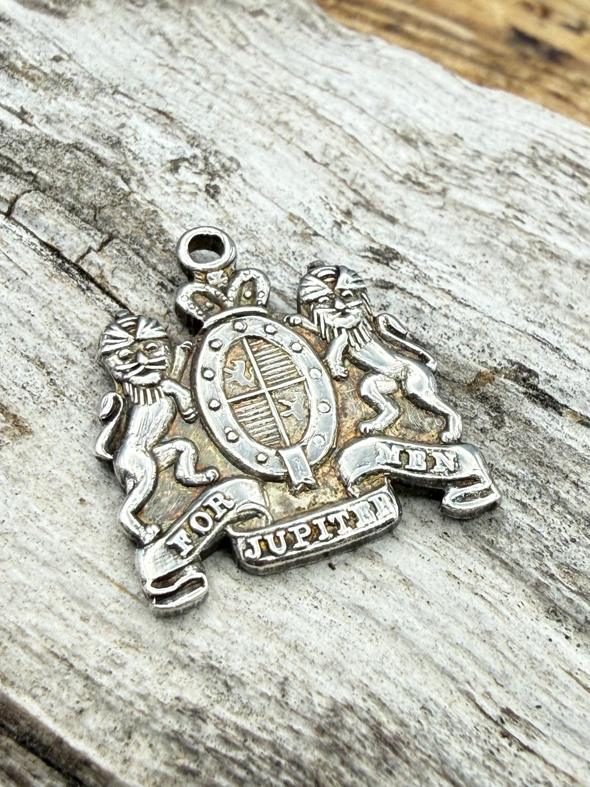 Vintage Sterling Silver Coat of Arms Fob Pendant, F&S 1966