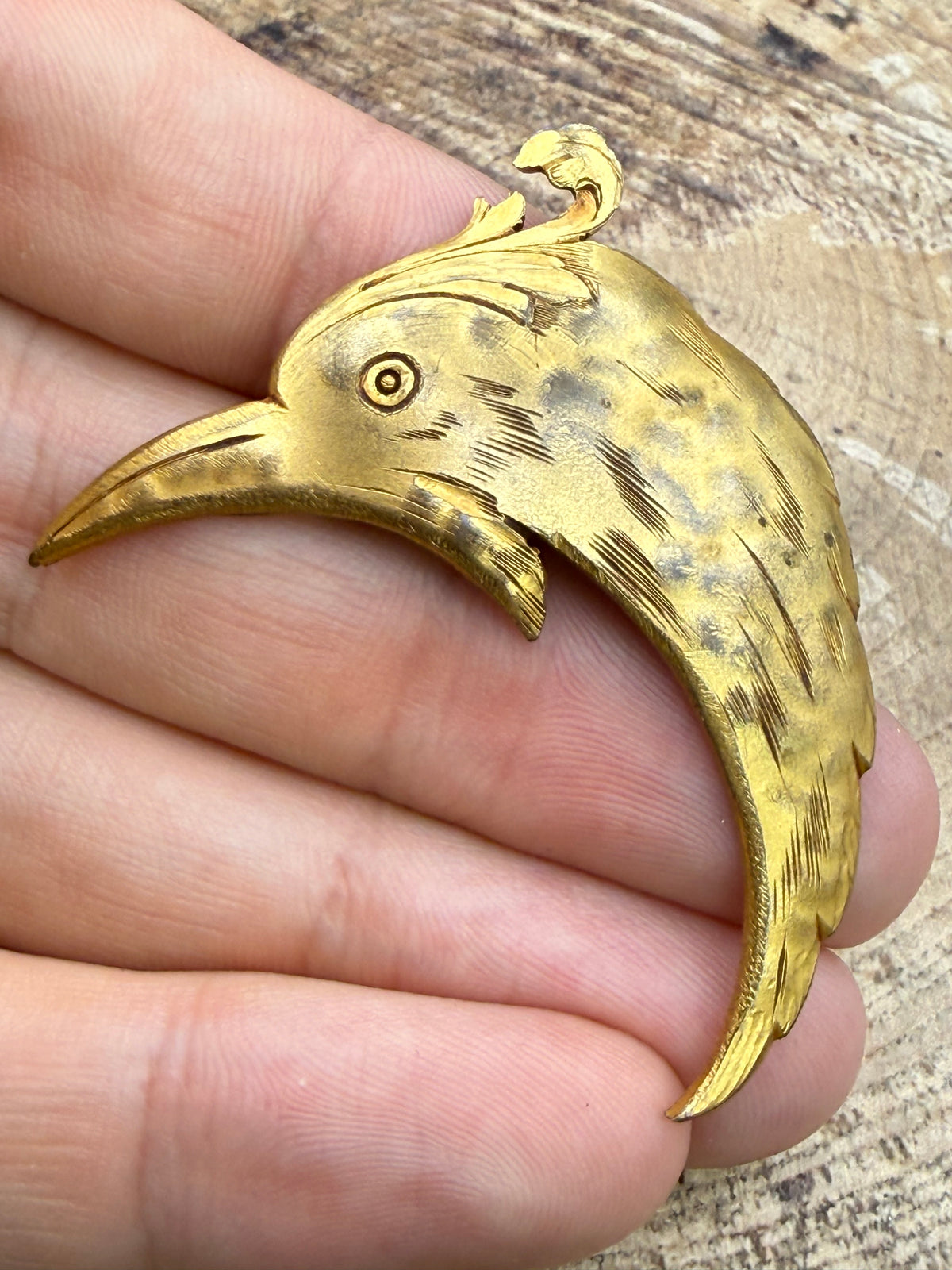 Vintage Kitsch Bird Head Brooch
