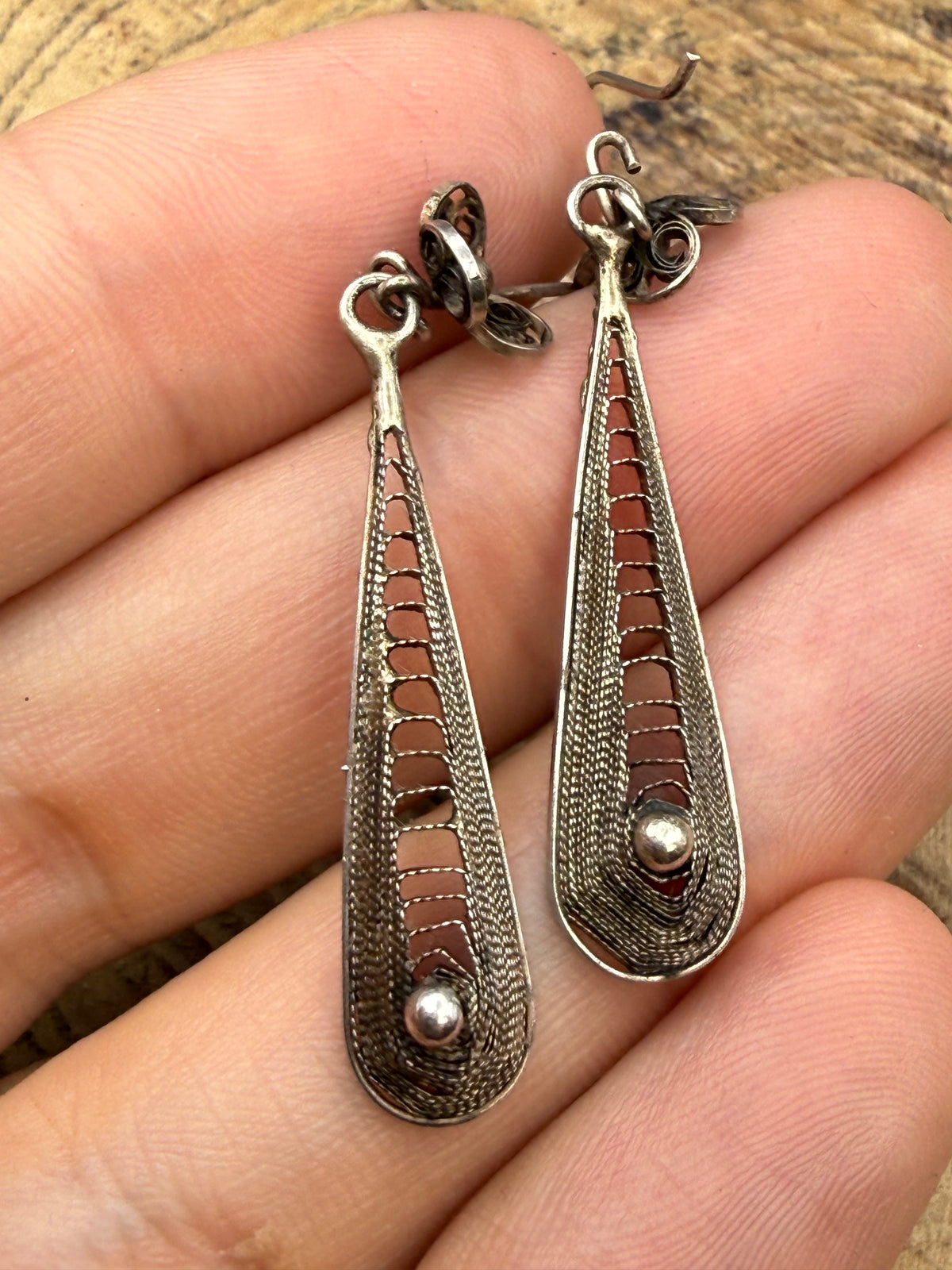 Vintage Floral Filigree Drop Earrings