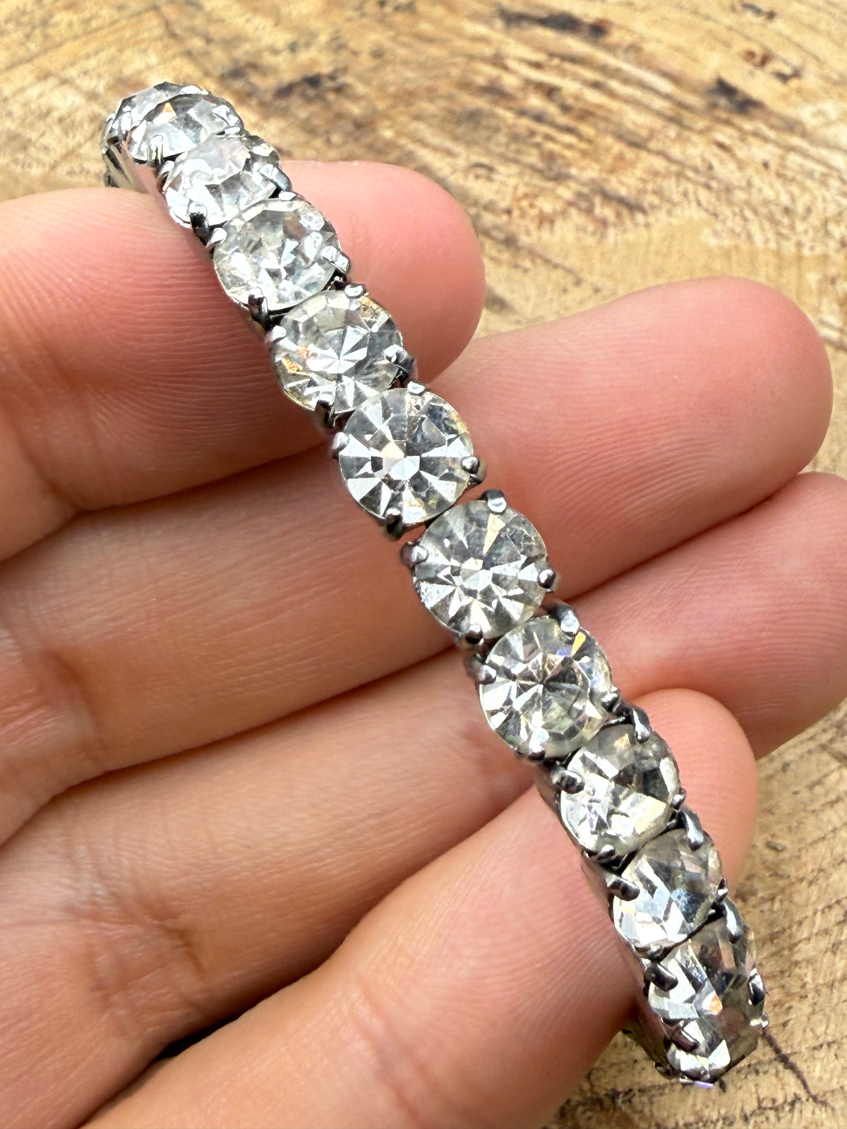 Vintage Sparkly Rhinestone Adjustable Bangle