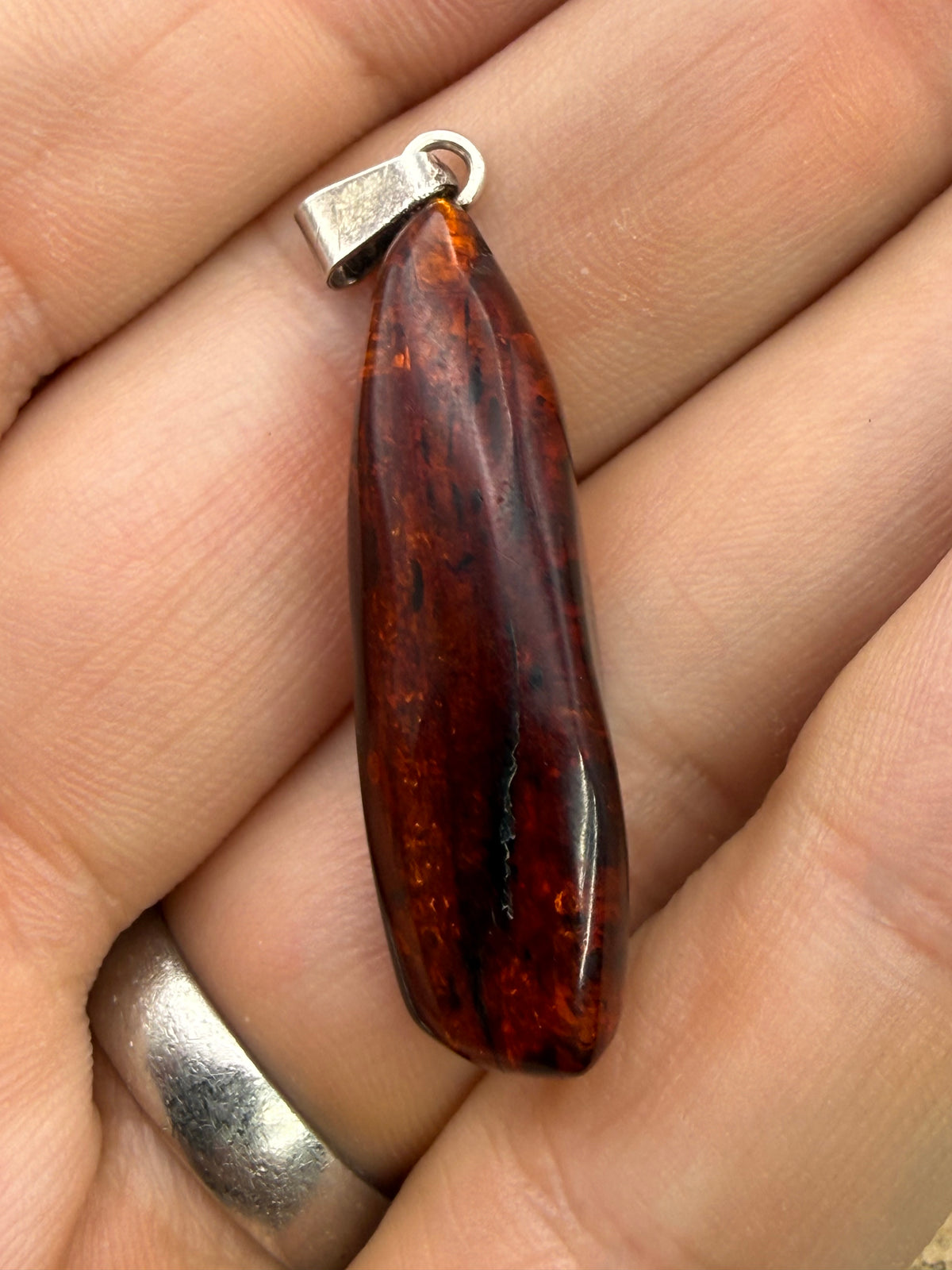 Vintage Amber Drop Pendant