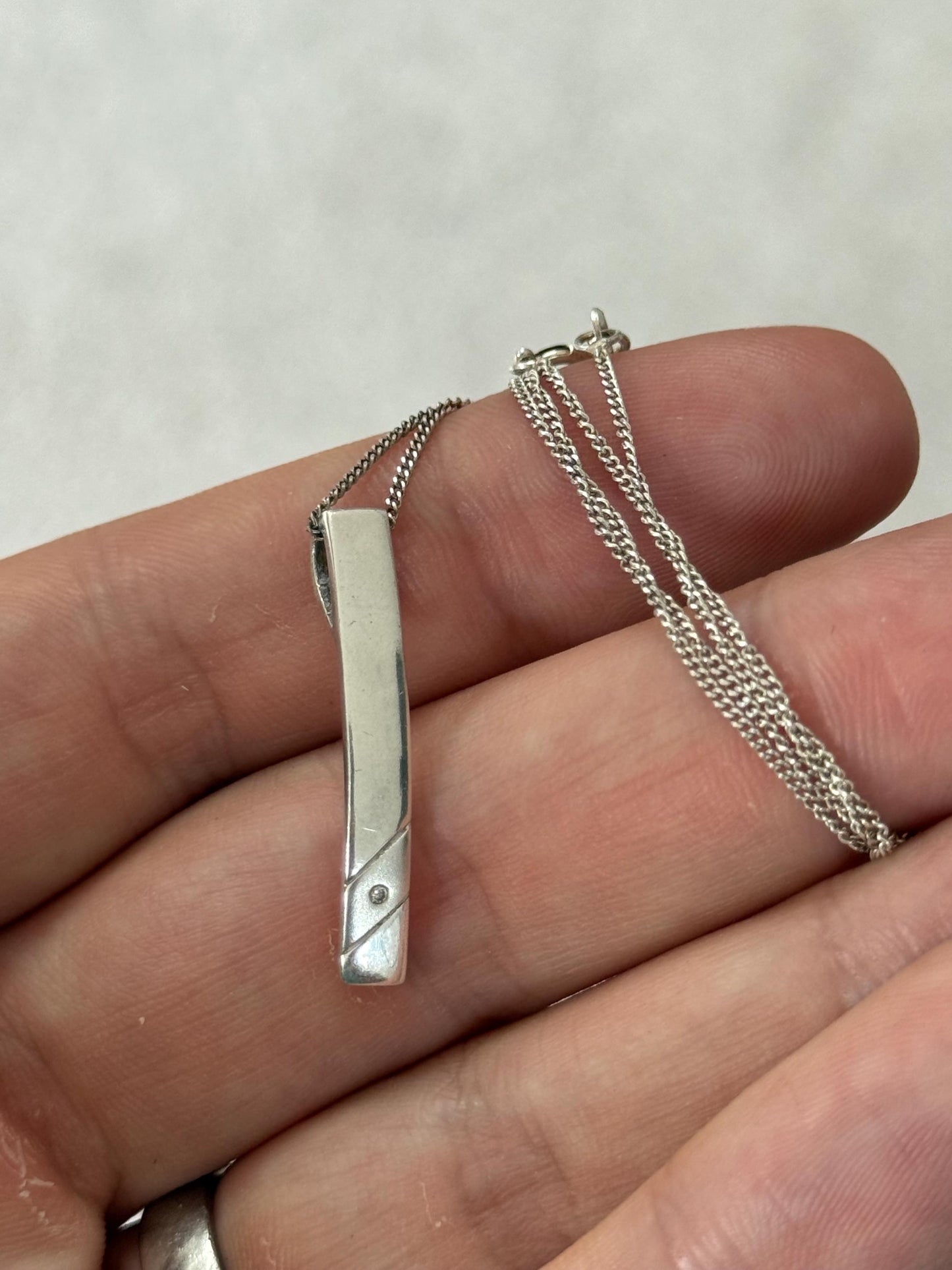 Vintage Kit Heath Diamond & Sterling Silver Necklace