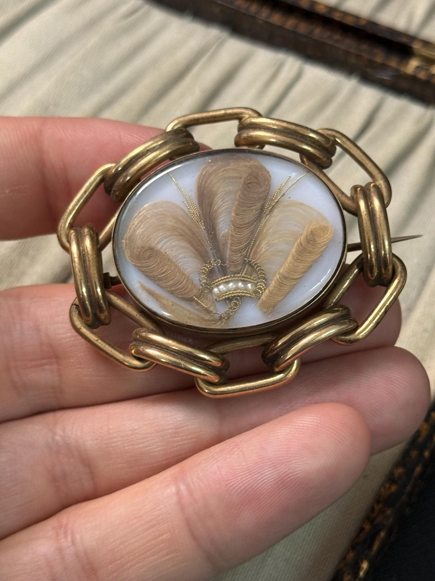 Scandalous Victorian Mourning Brooch, Aristocratic Gordon-Cumming