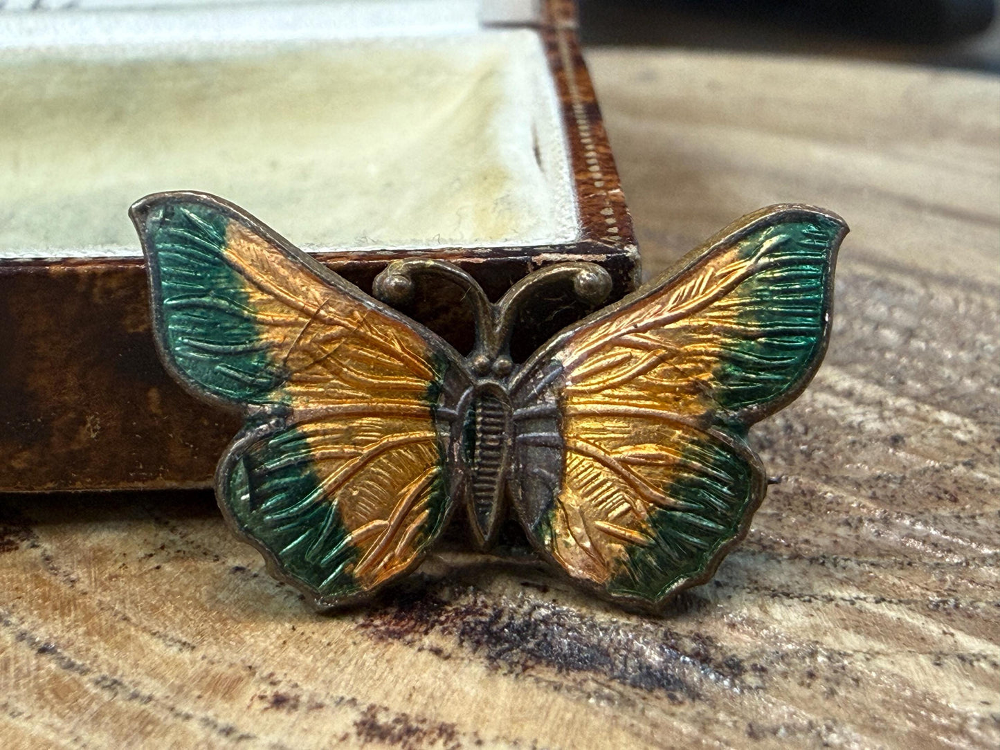 Antique Art Deco Enamel Butterfly Brooch