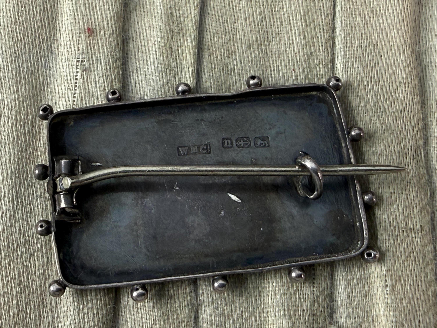 Antique Sterling Silver Mizpah Brooch, Victorian 1887
