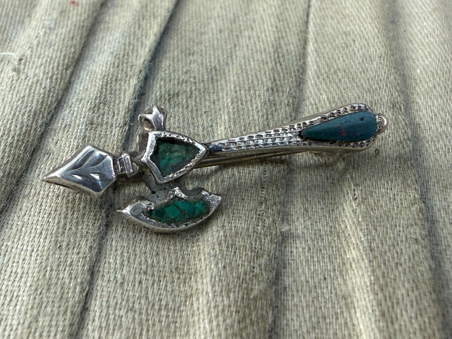 Antique Sterling Silver Scottish Axe Brooch