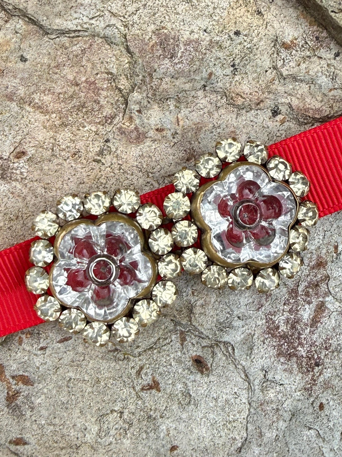 Antique Sparkly Paste Floral Victorian Buckle
