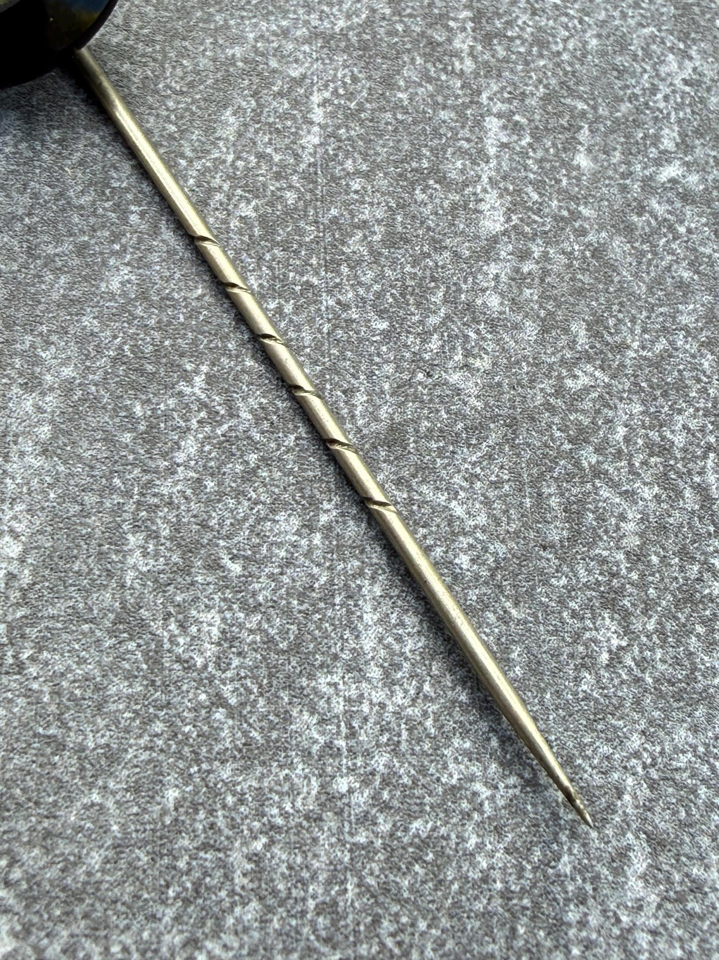 Victorian Hand Painted Fox Head Stick Pin, Essex Crystal