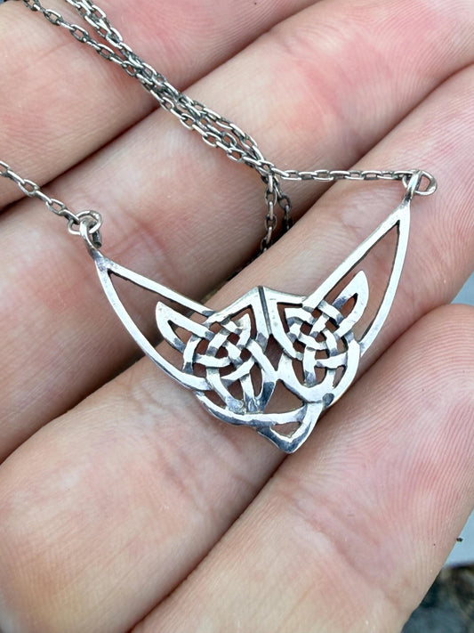 Vintage Celtic Knot Sterling Silver Necklace