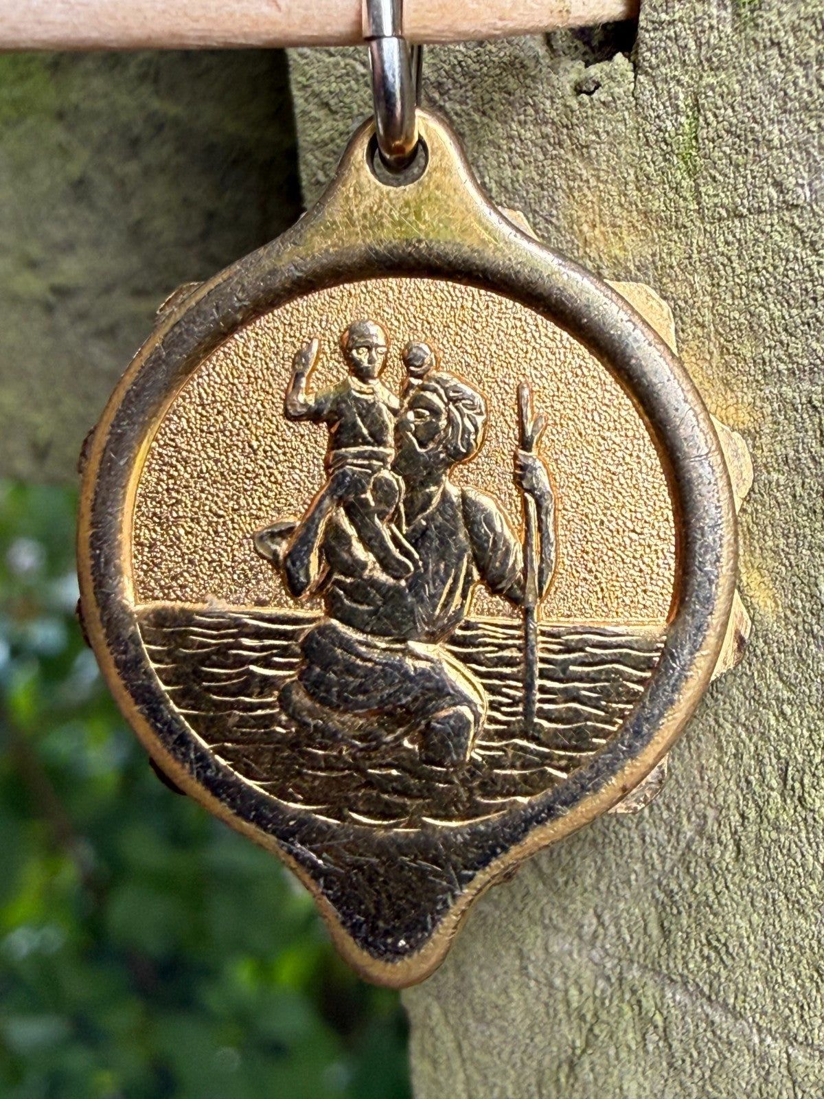 Vintage SOS Talisman Pendant St Christopher Emergency Medical ID Gold Plated