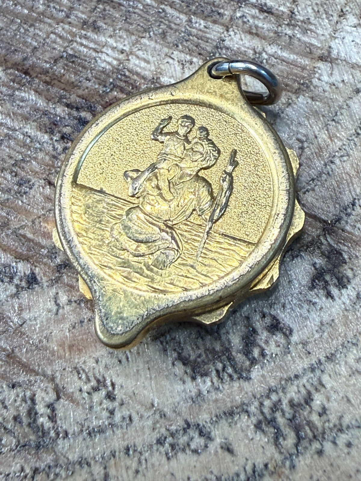 Vintage SOS Talisman Pendant St Christopher Emergency Medical ID Gold Plated