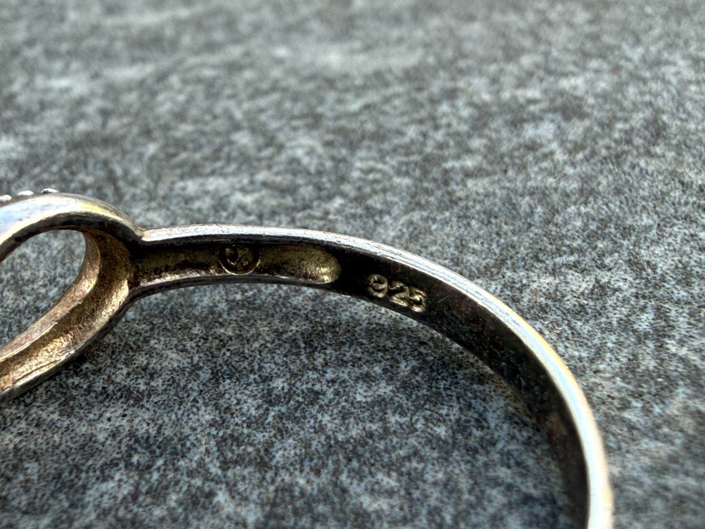 Sterling Silver Infinity Promise Ring Sparkly Clear Gemstone Size M 1/2