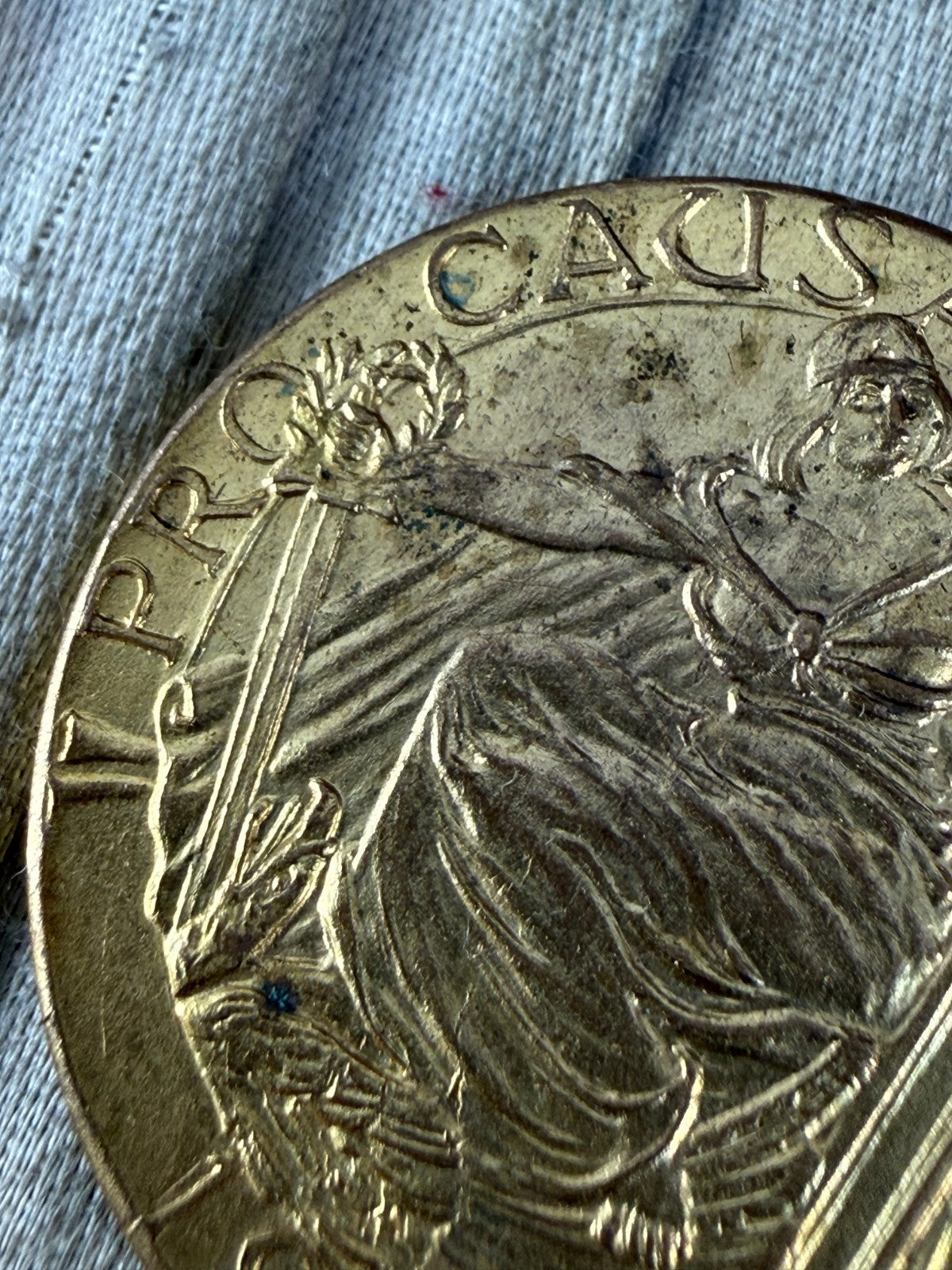 Antique WWI 1914 Pro Causa Justitiae Medal Allied Leaders Commemorative Gilt