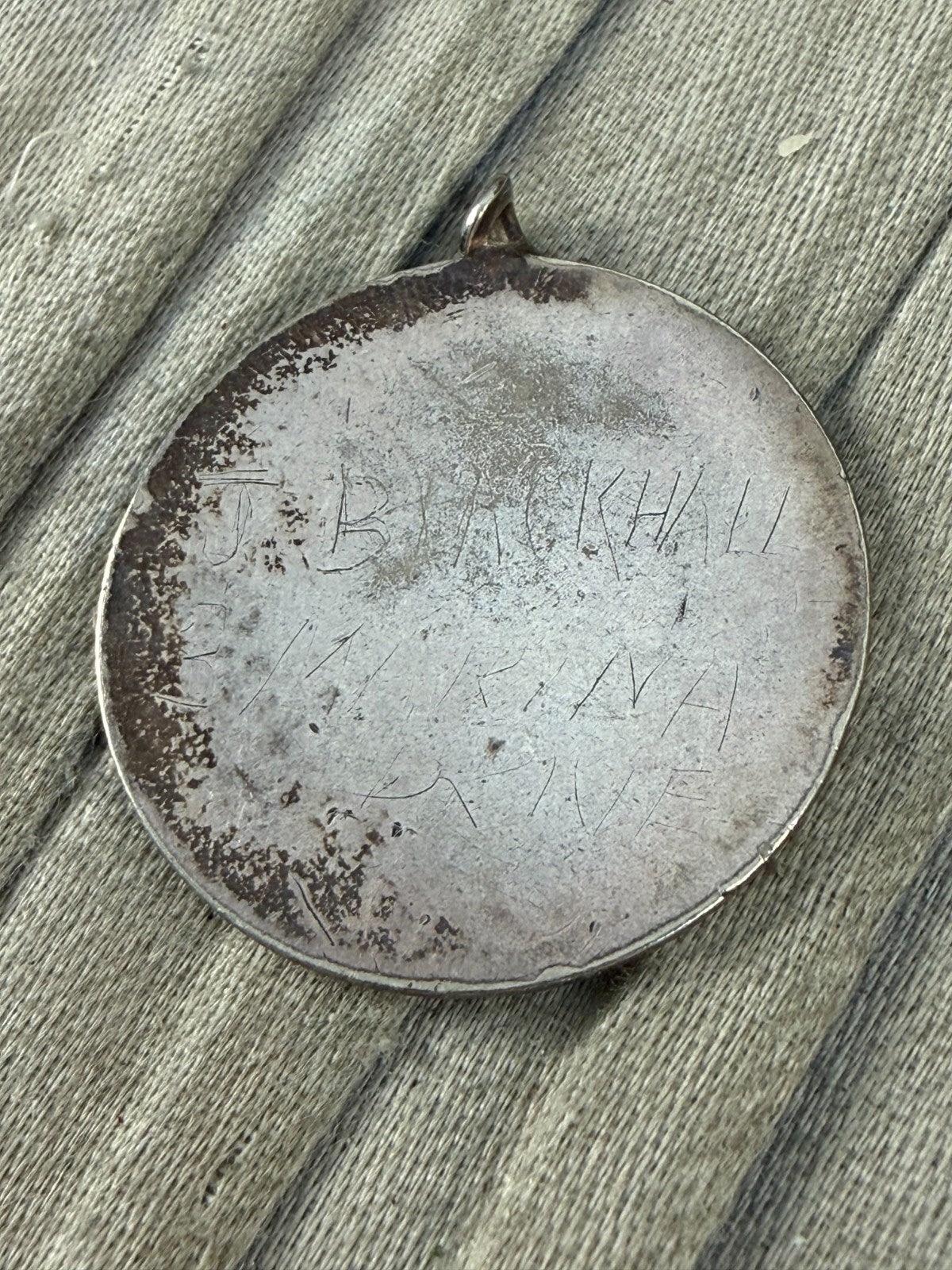 Vintage St Christopher Medal Pendant Silver Tone Sanctus Christofor Inscribed