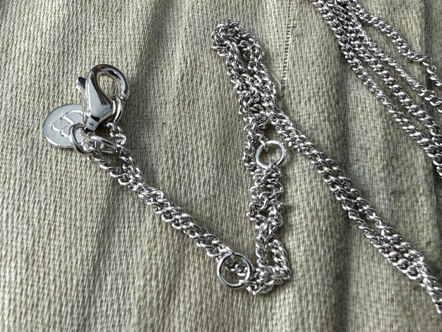 Sterling Silver 925 Star Pearl Pendant Necklace Curb Chain 52cm CB Mark