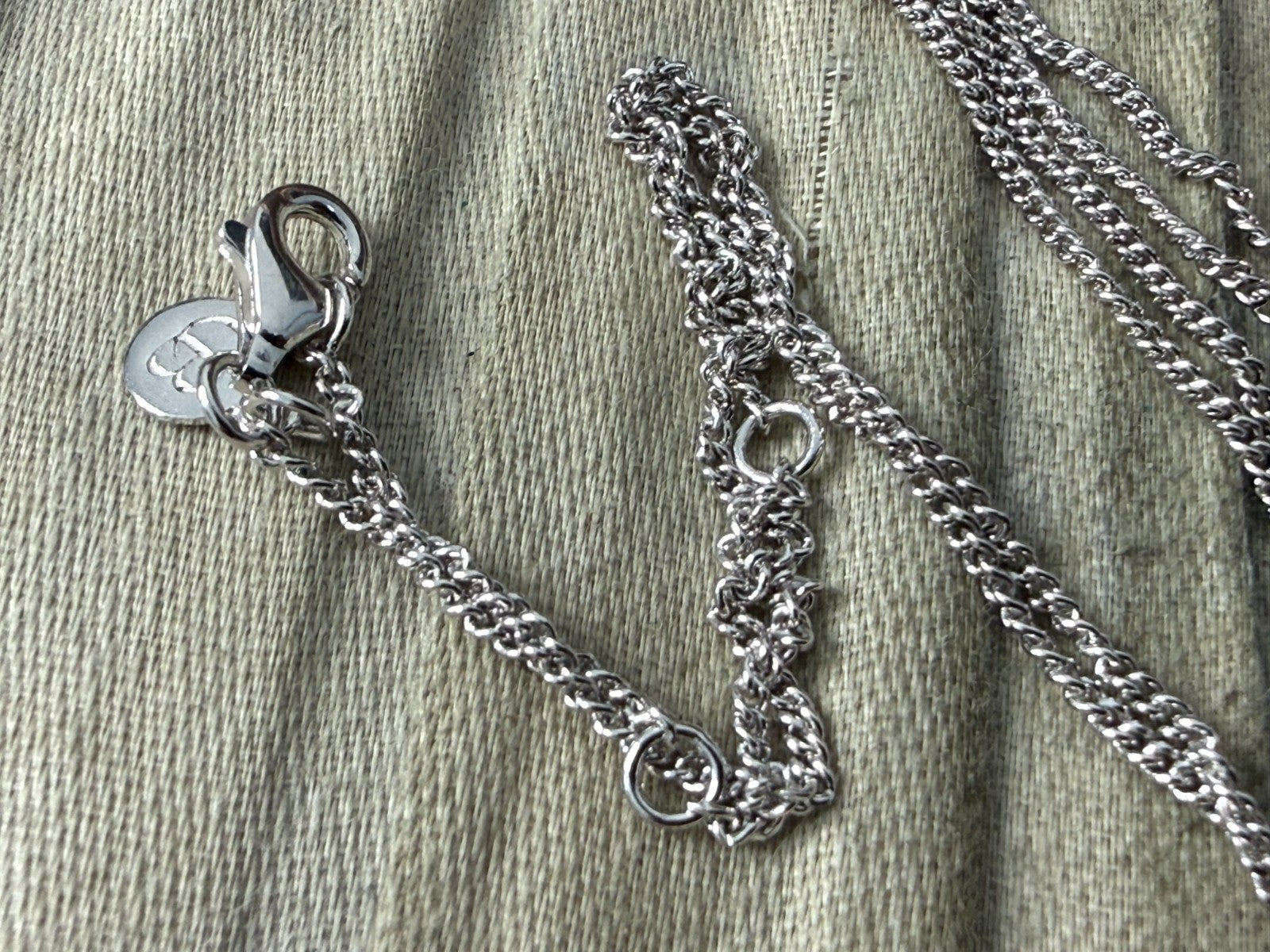 Sterling Silver 925 Star Pearl Pendant Necklace Curb Chain 52cm CB Mark