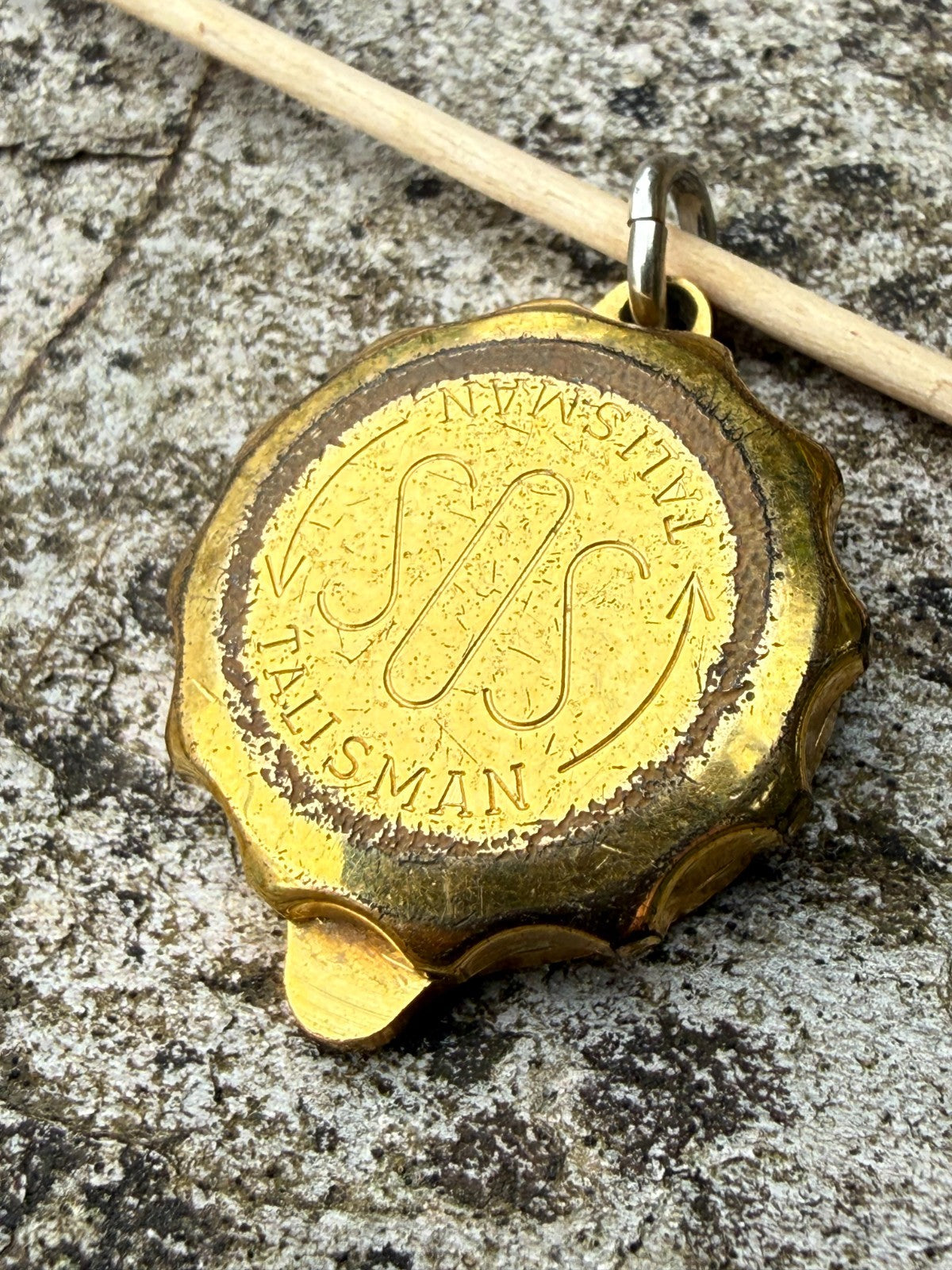 Vintage SOS Talisman Pendant St Christopher Emergency Medical ID Gold Plated
