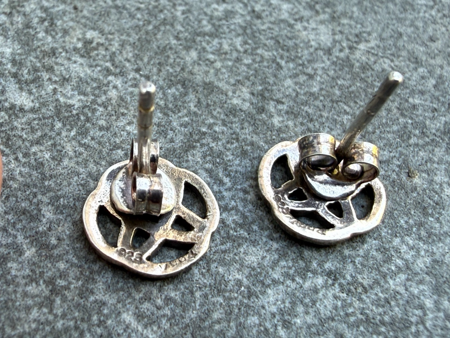 Vintage Kit Heath Sterling Silver Celtic Knot Stud Earrings 1994 Signed