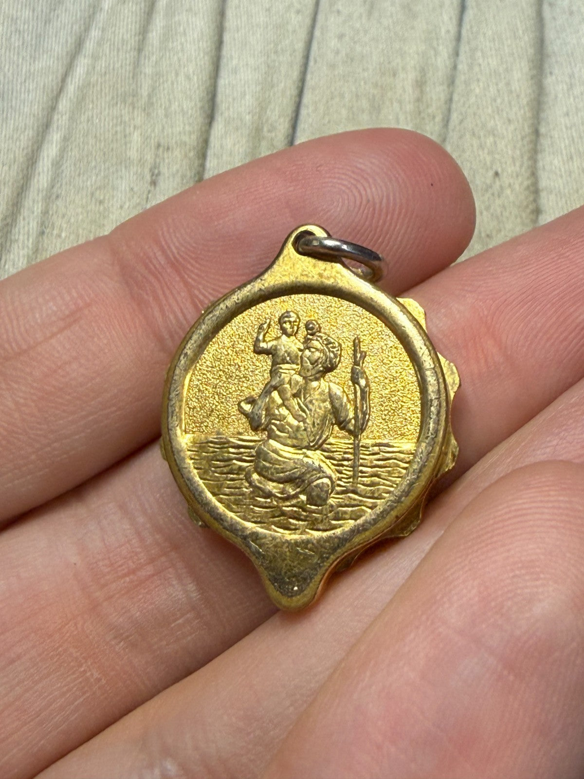 Vintage SOS Talisman Pendant St Christopher Emergency Medical ID Gold Plated