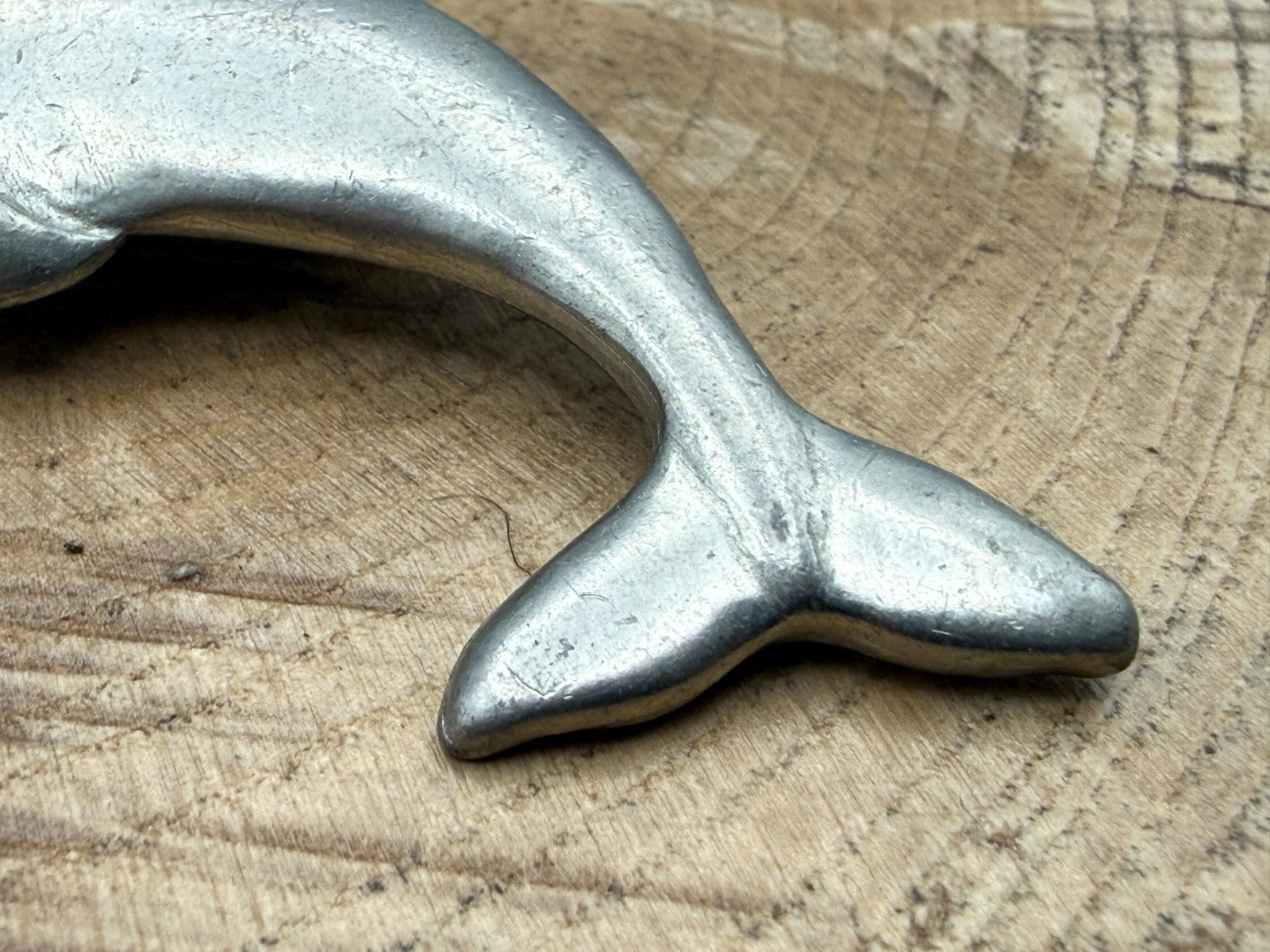 Vintage Dolphin Brooch by 'Seagull Pewter' Signed Canada 1989 Sealife Pin