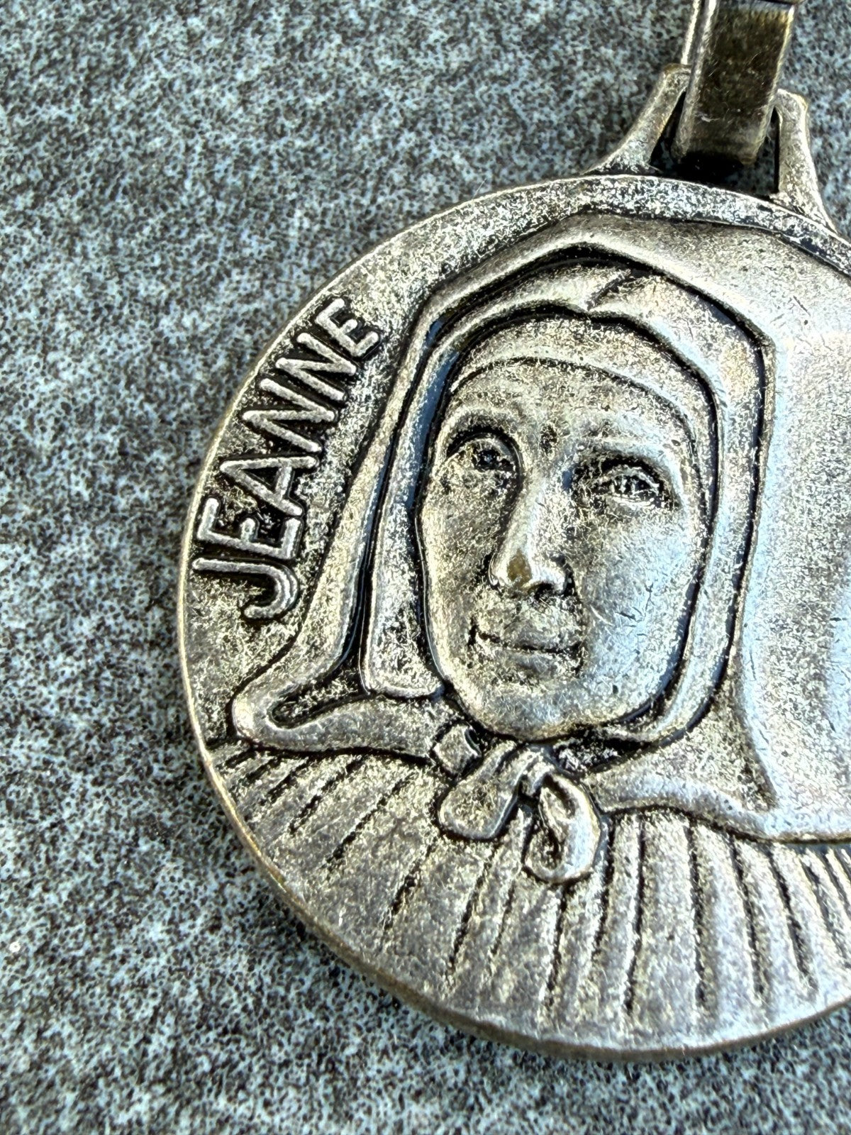 Vintage Jeanne Jugan Medal Silver Tone French Catholic Medallion Mary of Cross