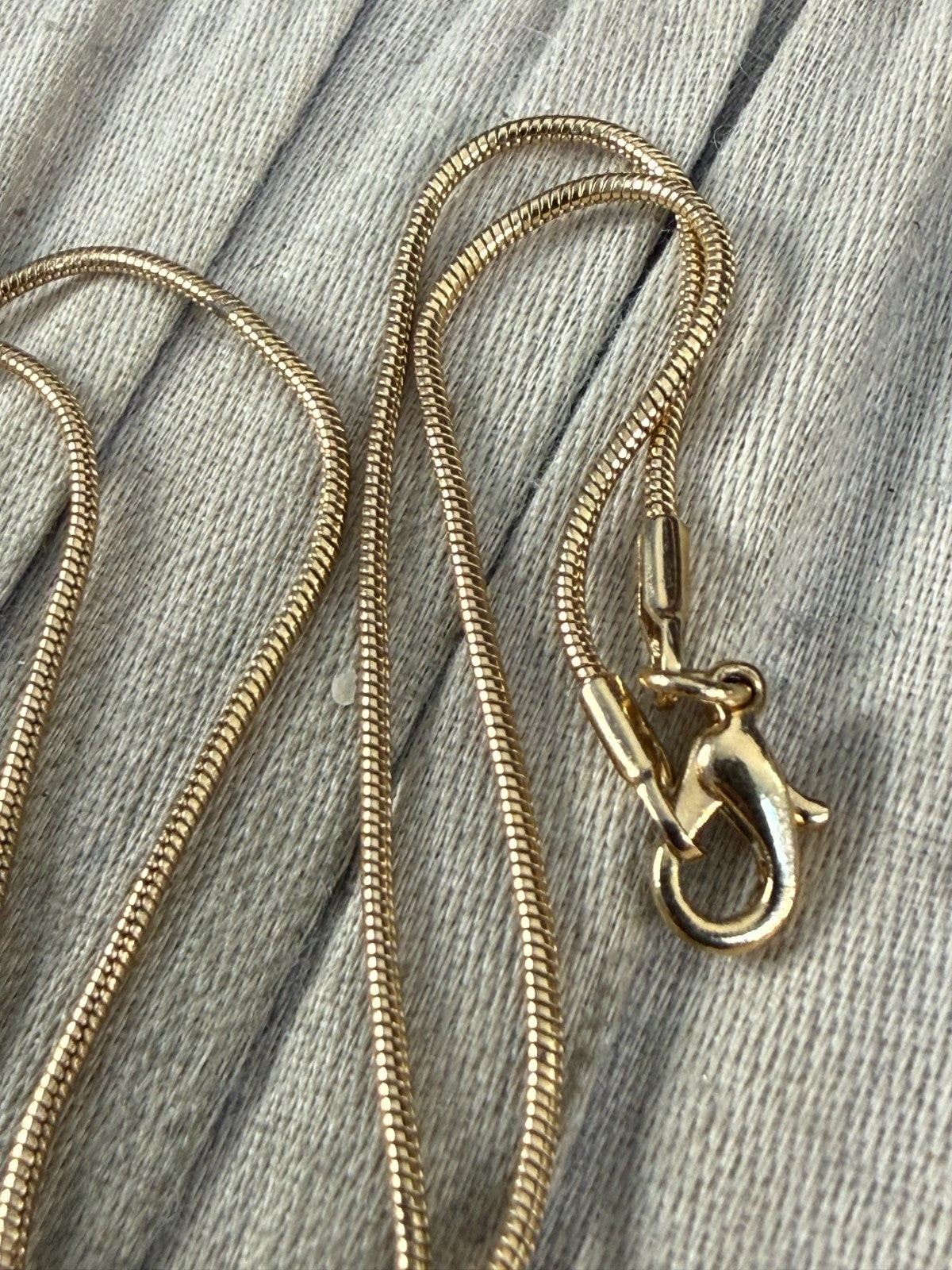 Vintage Gold Tone Goshenite Beryl Double Stone Pendant Snake Chain Necklace 45cm