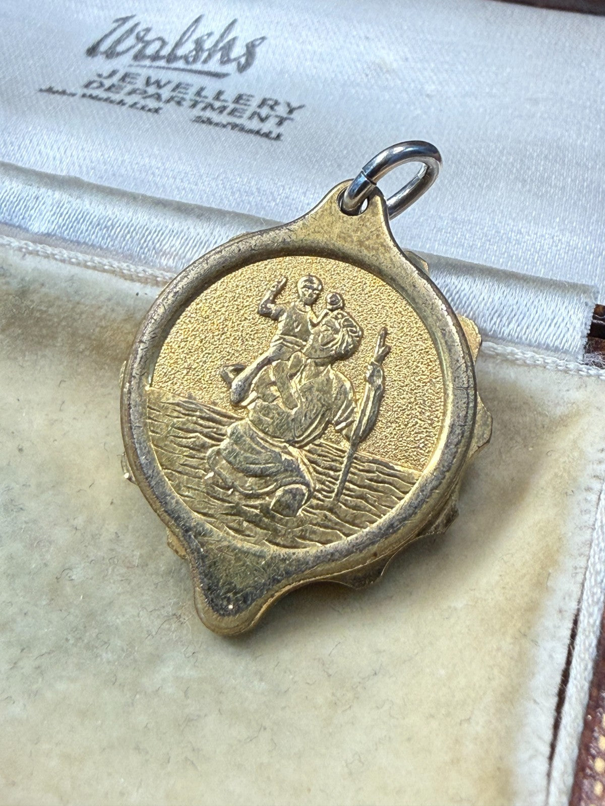Vintage SOS Talisman Pendant St Christopher Emergency Medical ID Gold Plated