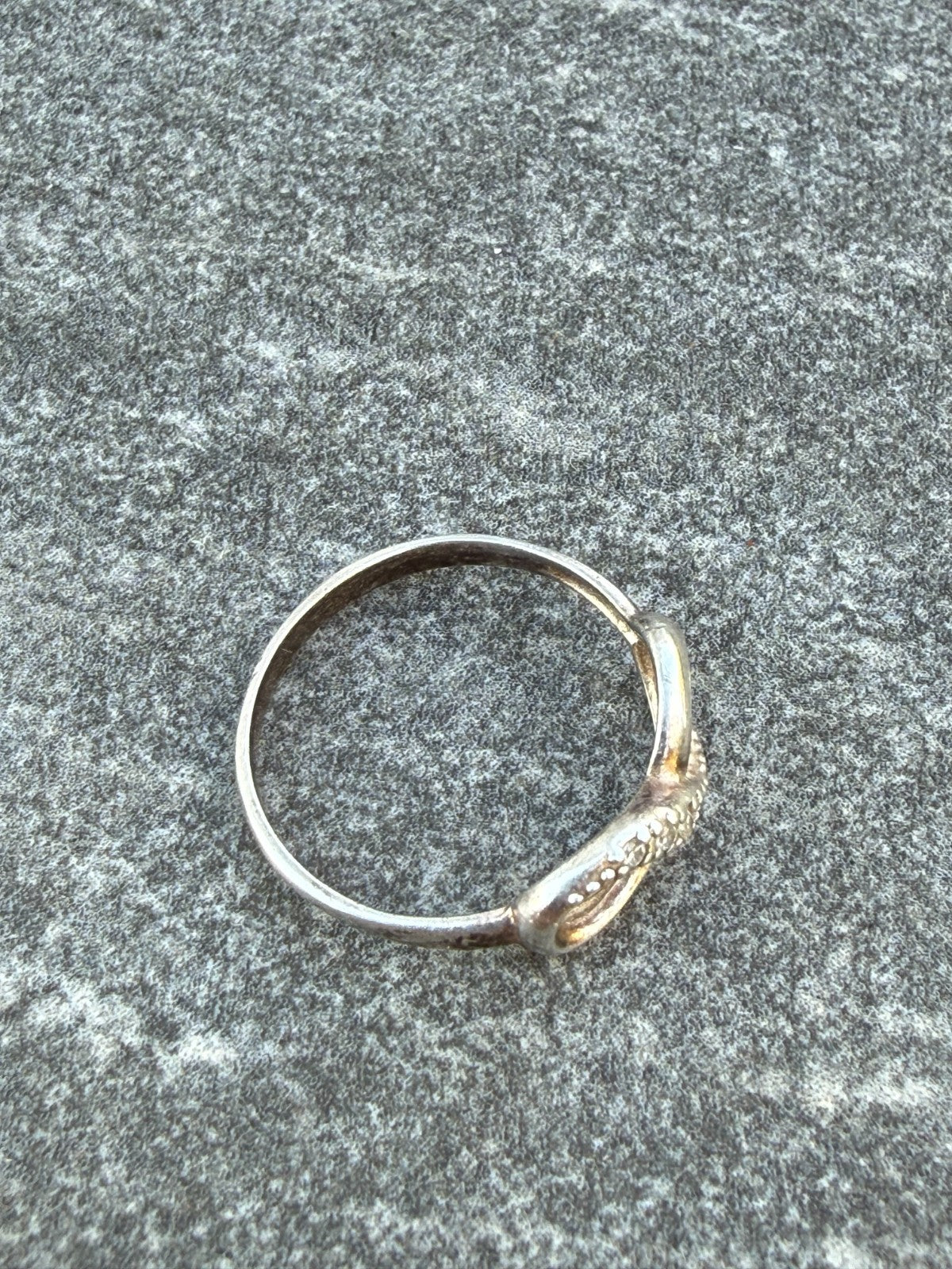 Sterling Silver Infinity Promise Ring Sparkly Clear Gemstone Size M 1/2