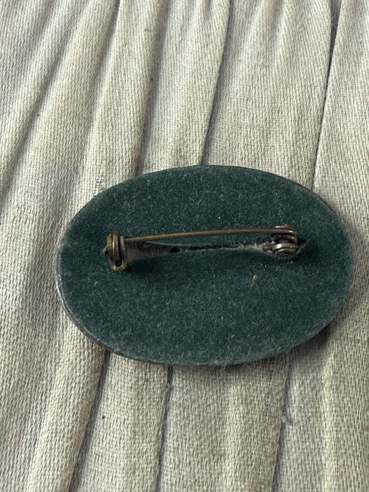 Vintage Ruskin Style Oval Brooch Arts & Crafts Pewter Purple Glass Oval Pin