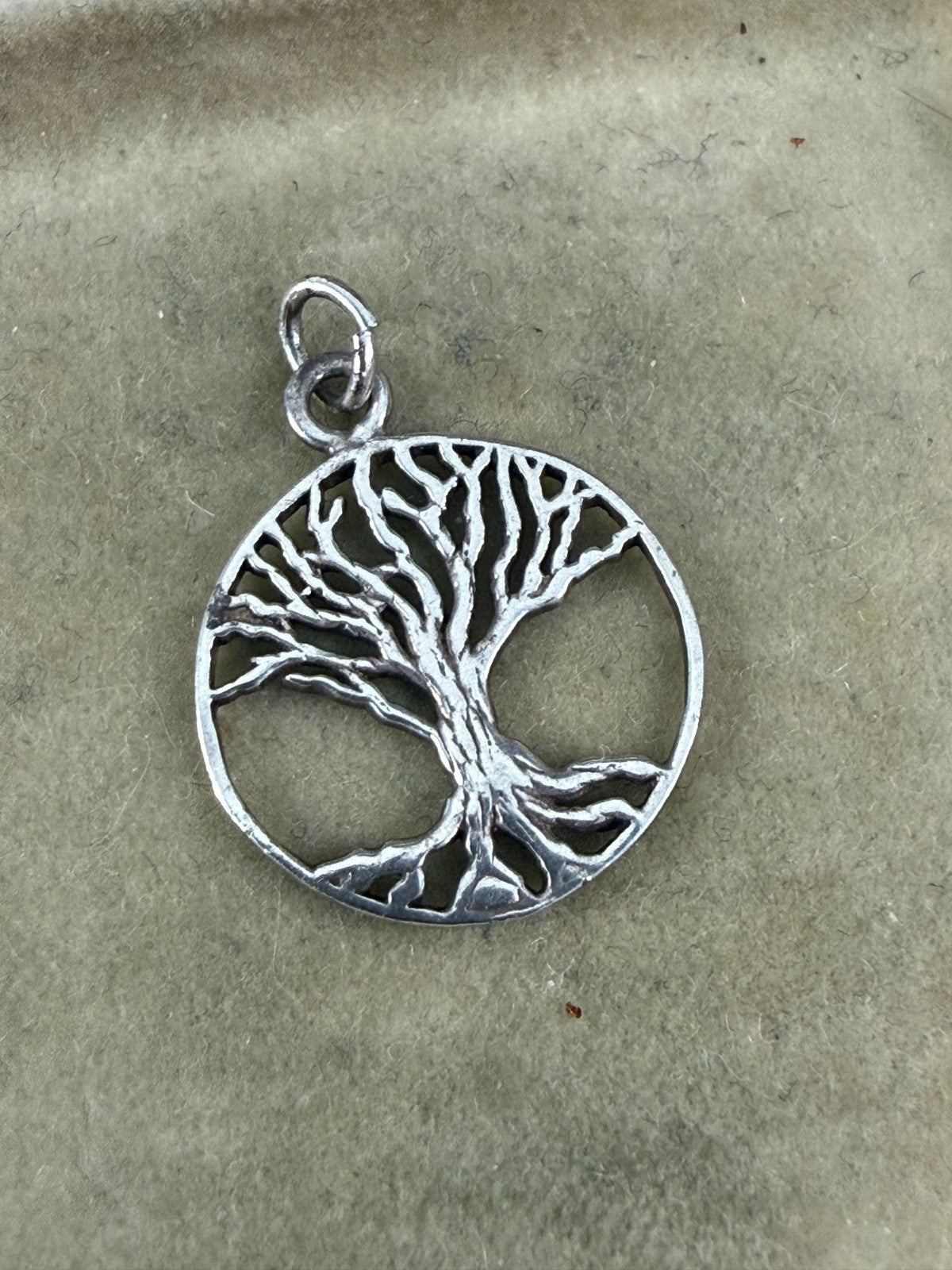 Sterling Silver Tree of Life Pendant Openwork Disc Charm 925 Unisex Spiritual