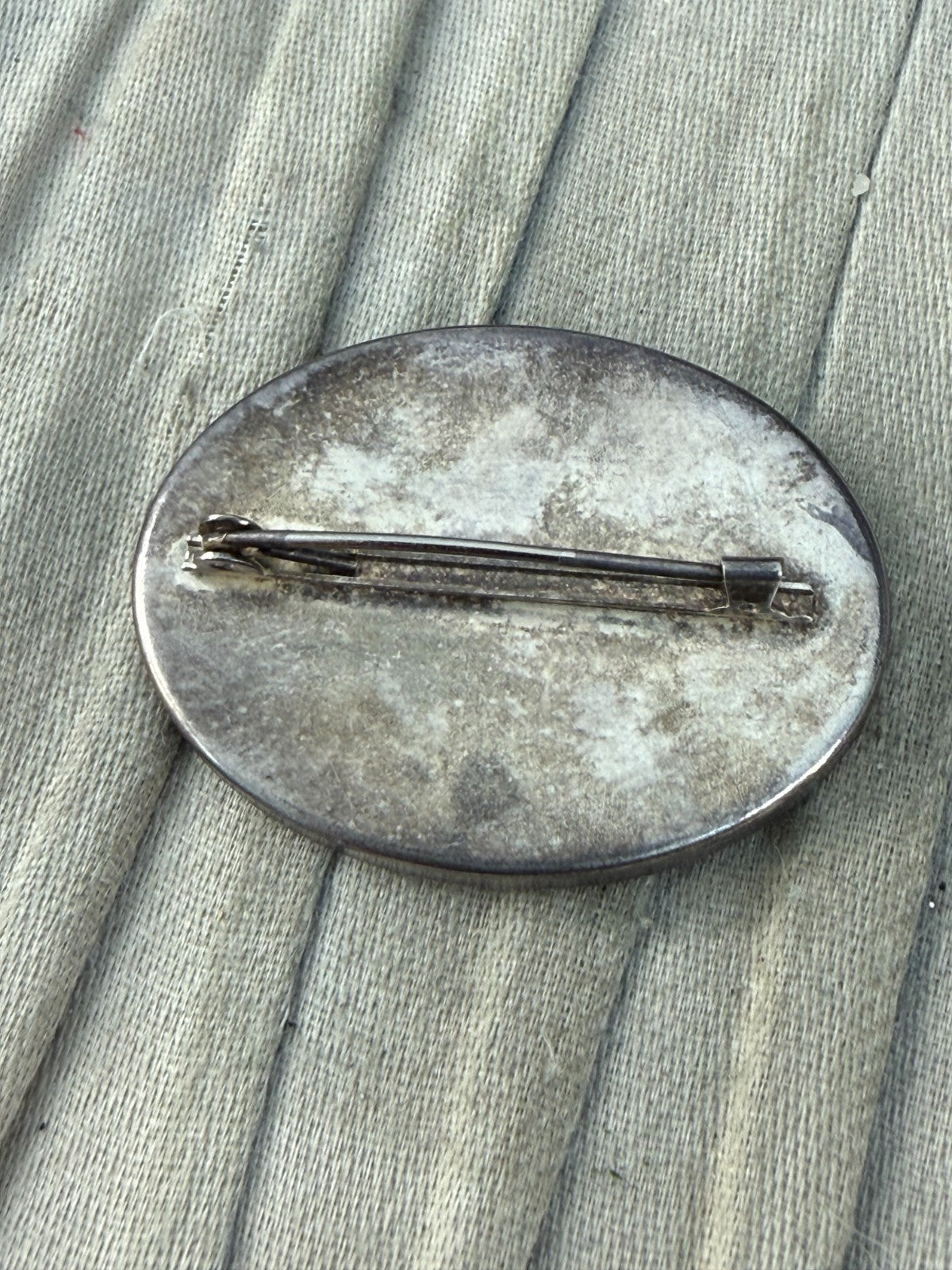Vintage Pressed Flower Brooch Resin Oval Dried Floral Bouquet Silver Tone Pin