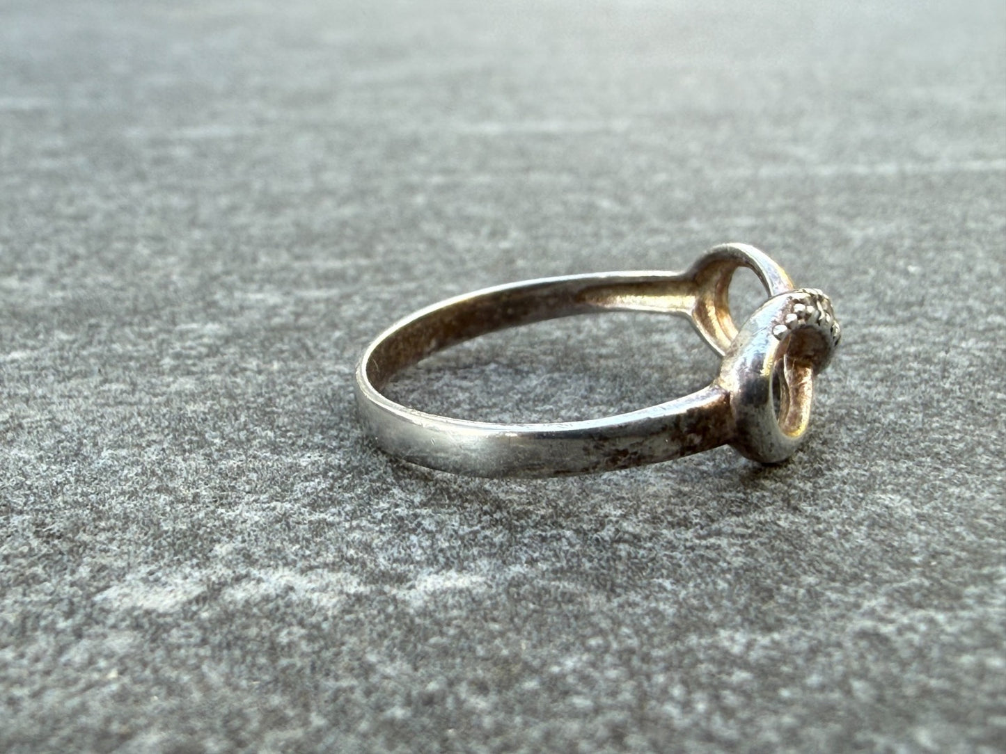 Sterling Silver Infinity Promise Ring Sparkly Clear Gemstone Size M 1/2