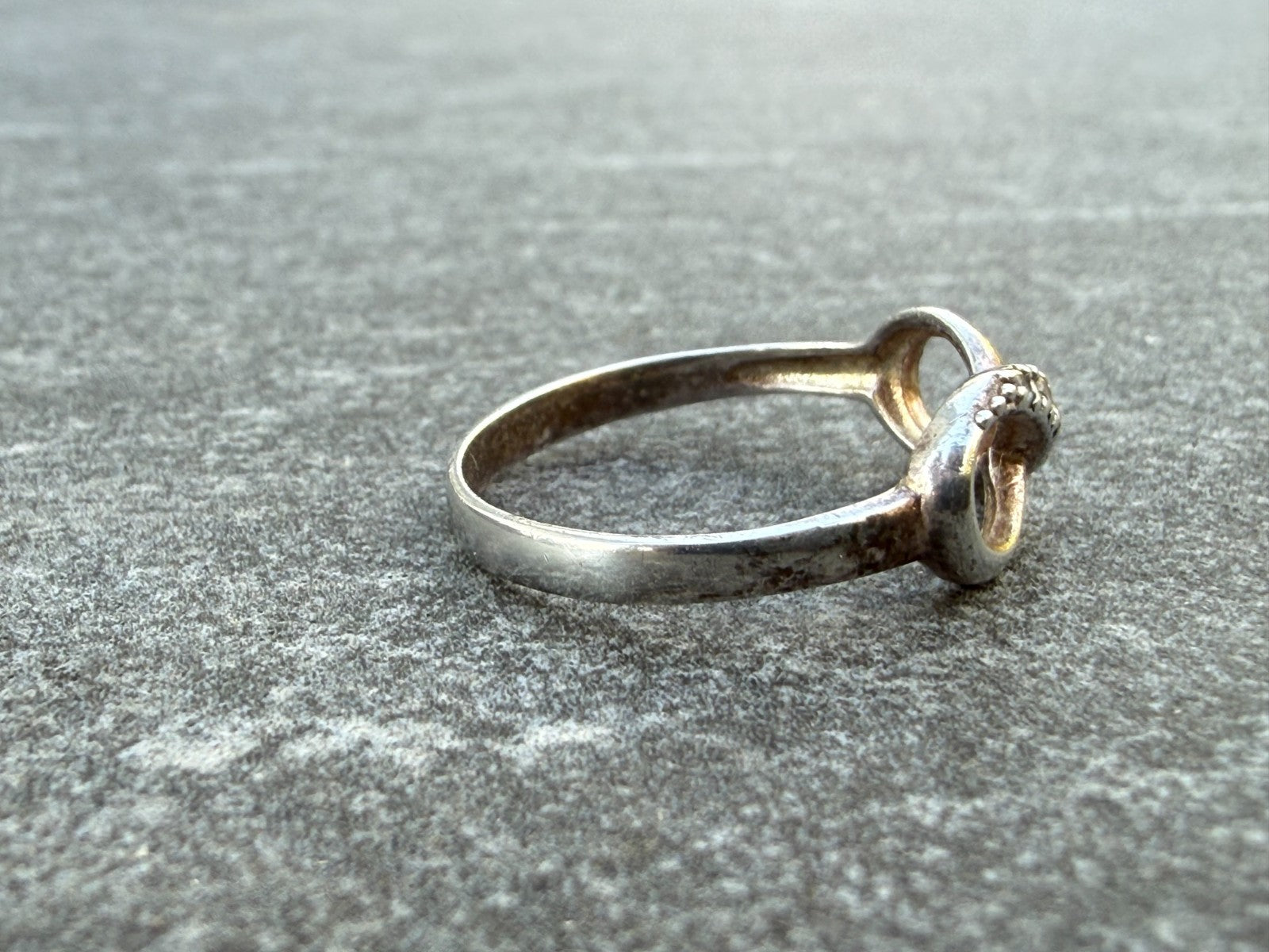Sterling Silver Infinity Promise Ring Sparkly Clear Gemstone Size M 1/2