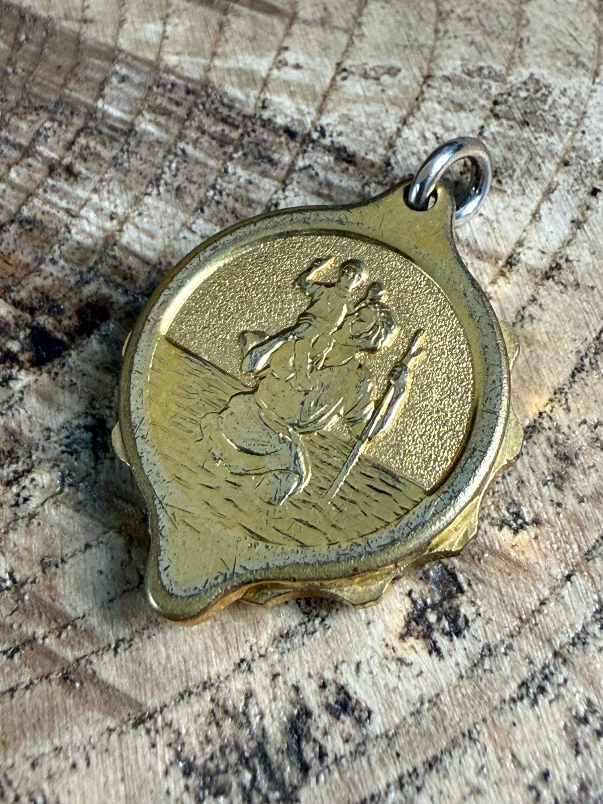 Vintage SOS Talisman Pendant St Christopher Emergency Medical ID Gold Plated
