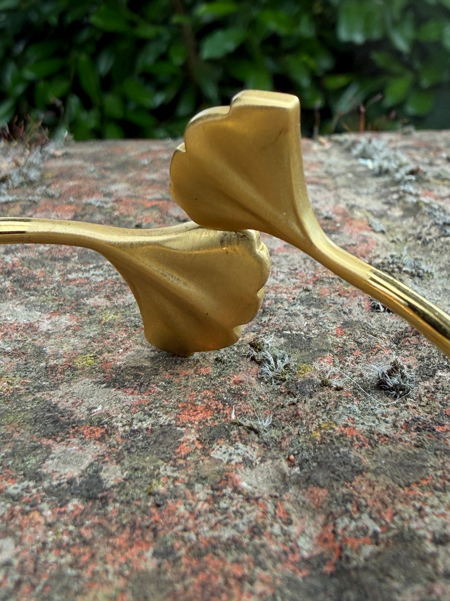 Swarovski Gold-Plated Gingko Leaf Crystal Bangle