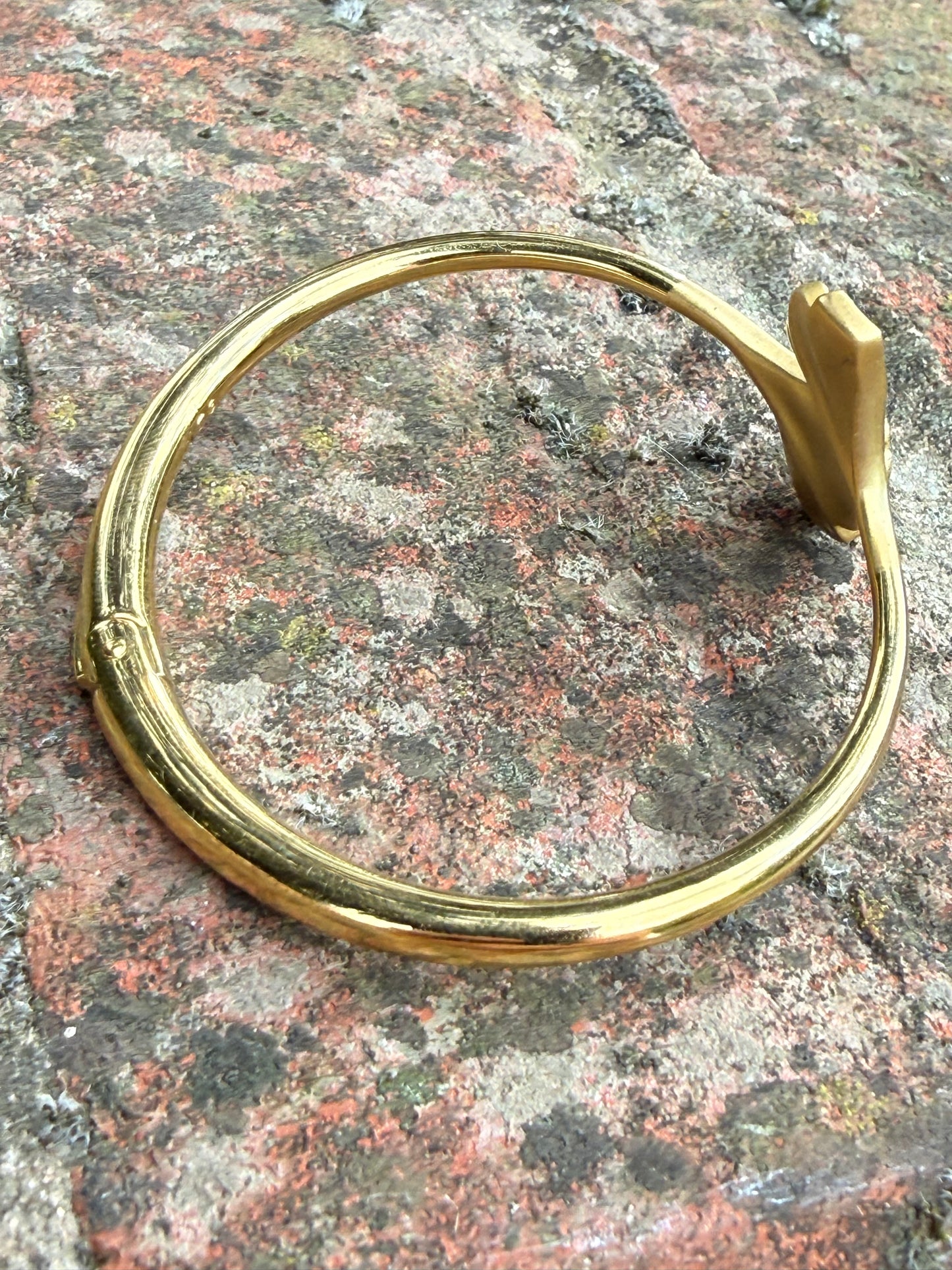 Swarovski Gold-Plated Gingko Leaf Crystal Bangle