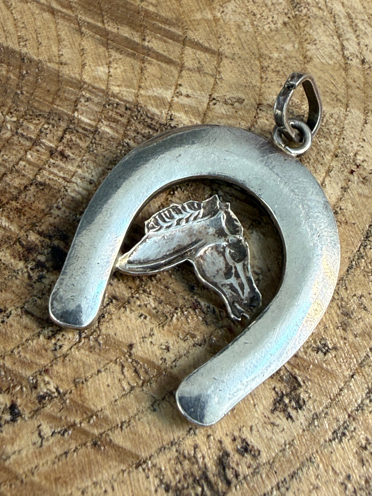 Vintage Silver Lucky Horseshoe Pendant