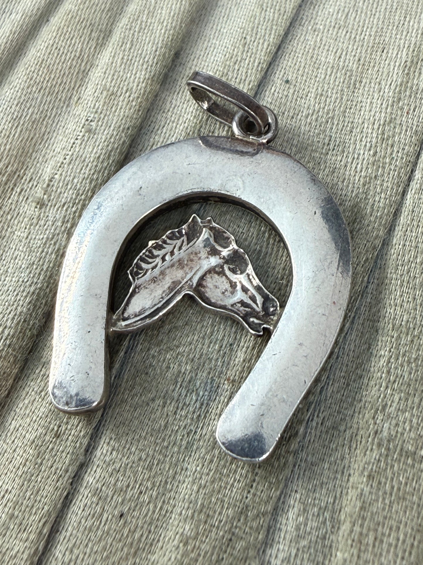 Vintage Silver Lucky Horseshoe Pendant