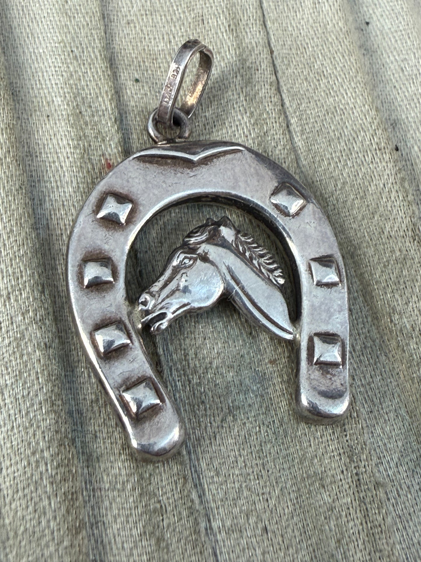Vintage Silver Lucky Horseshoe Pendant