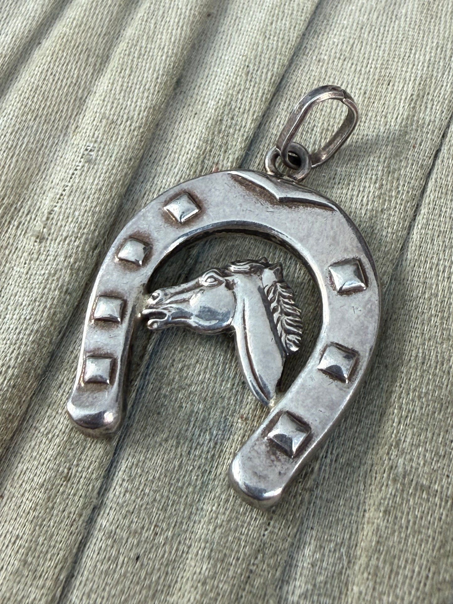 Vintage Silver Lucky Horseshoe Pendant