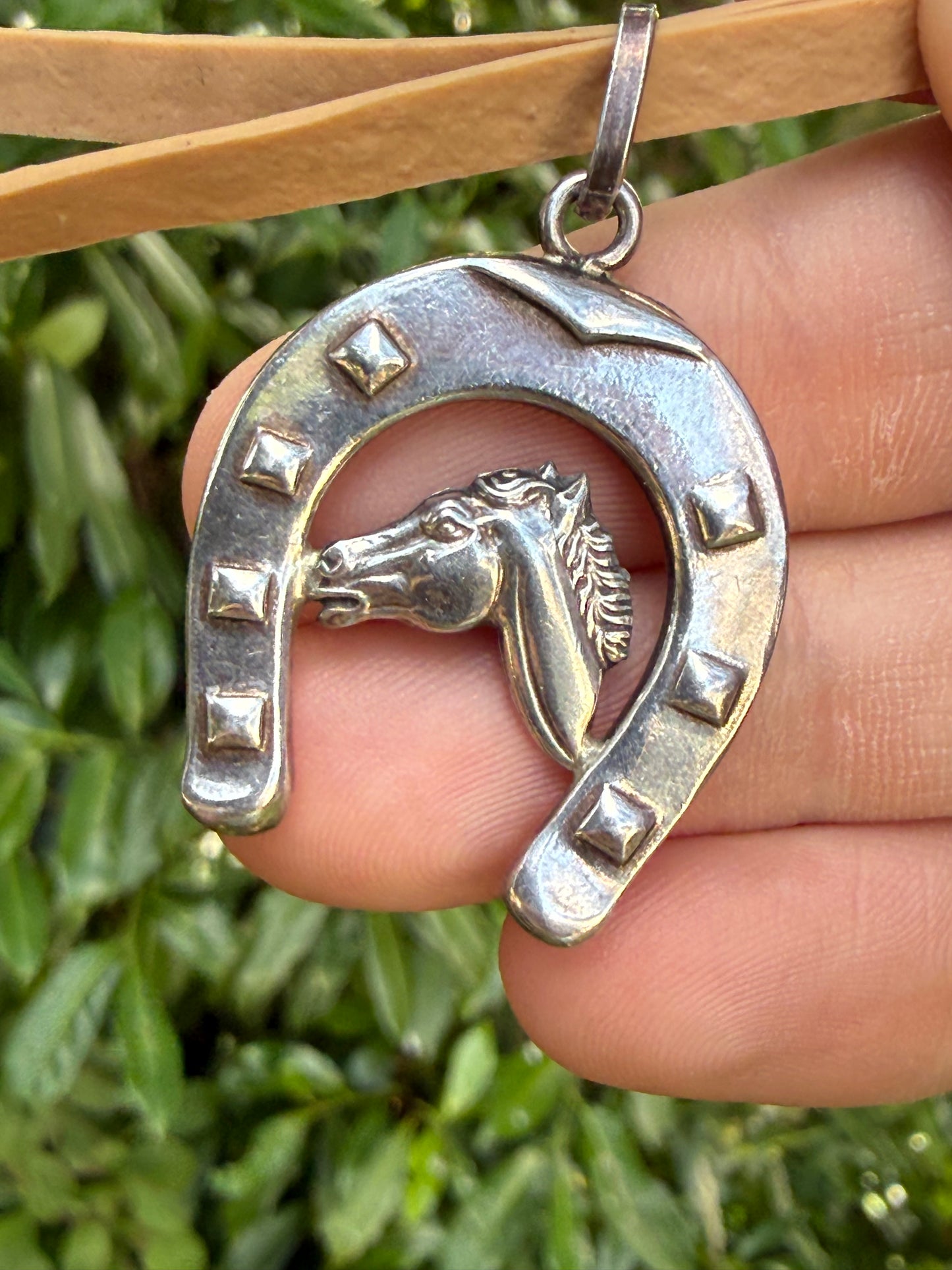 Vintage Silver Lucky Horseshoe Pendant