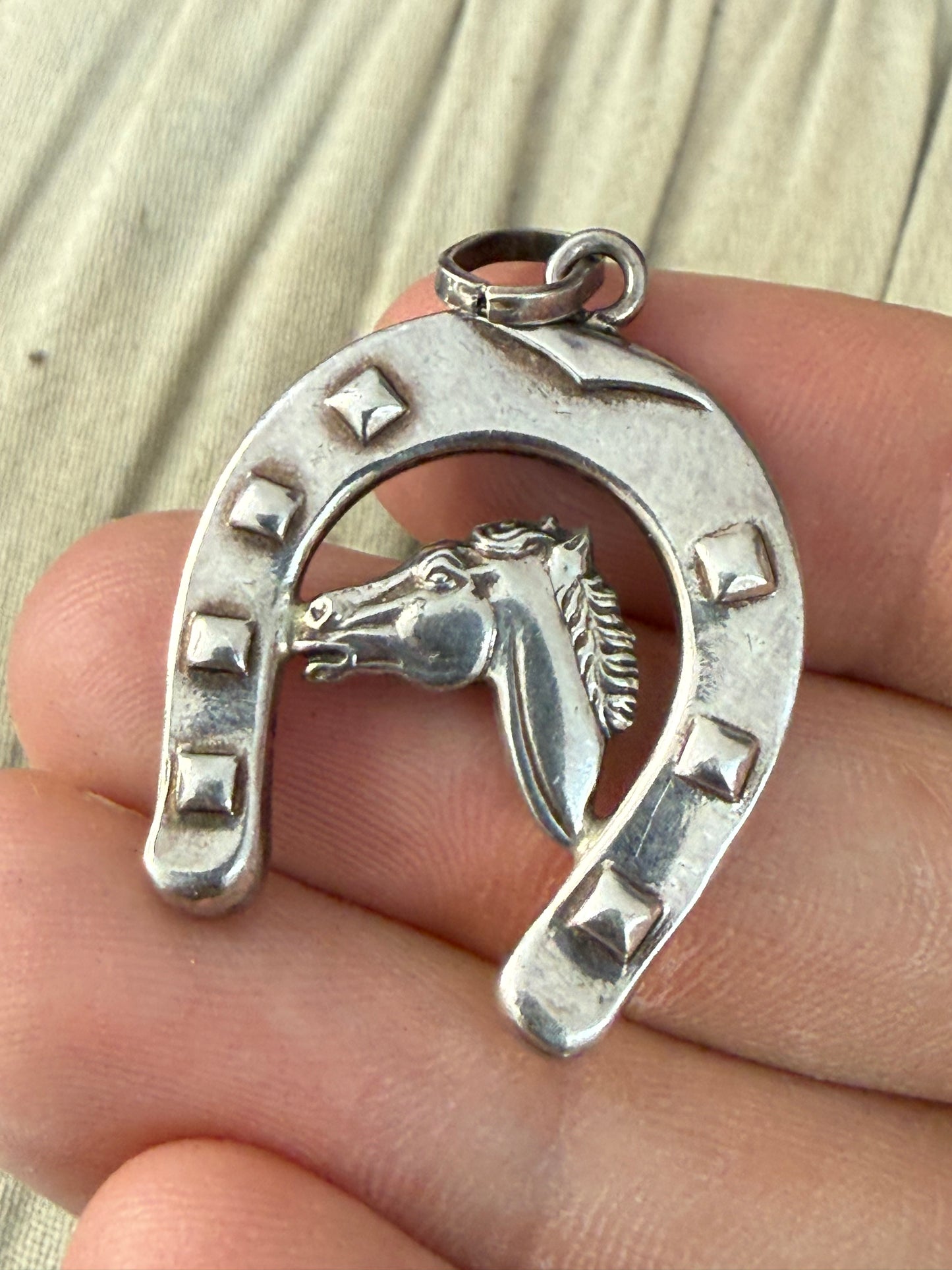 Vintage Silver Lucky Horseshoe Pendant
