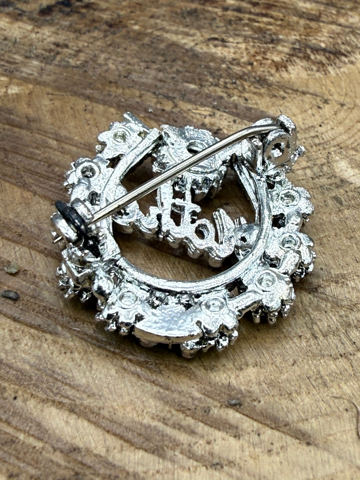 Vintage Mother Brooch with Aurora Borealis Rhinestones