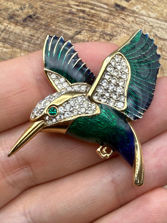 Vintage Atwood and Sawyer Hummingbird Brooch
