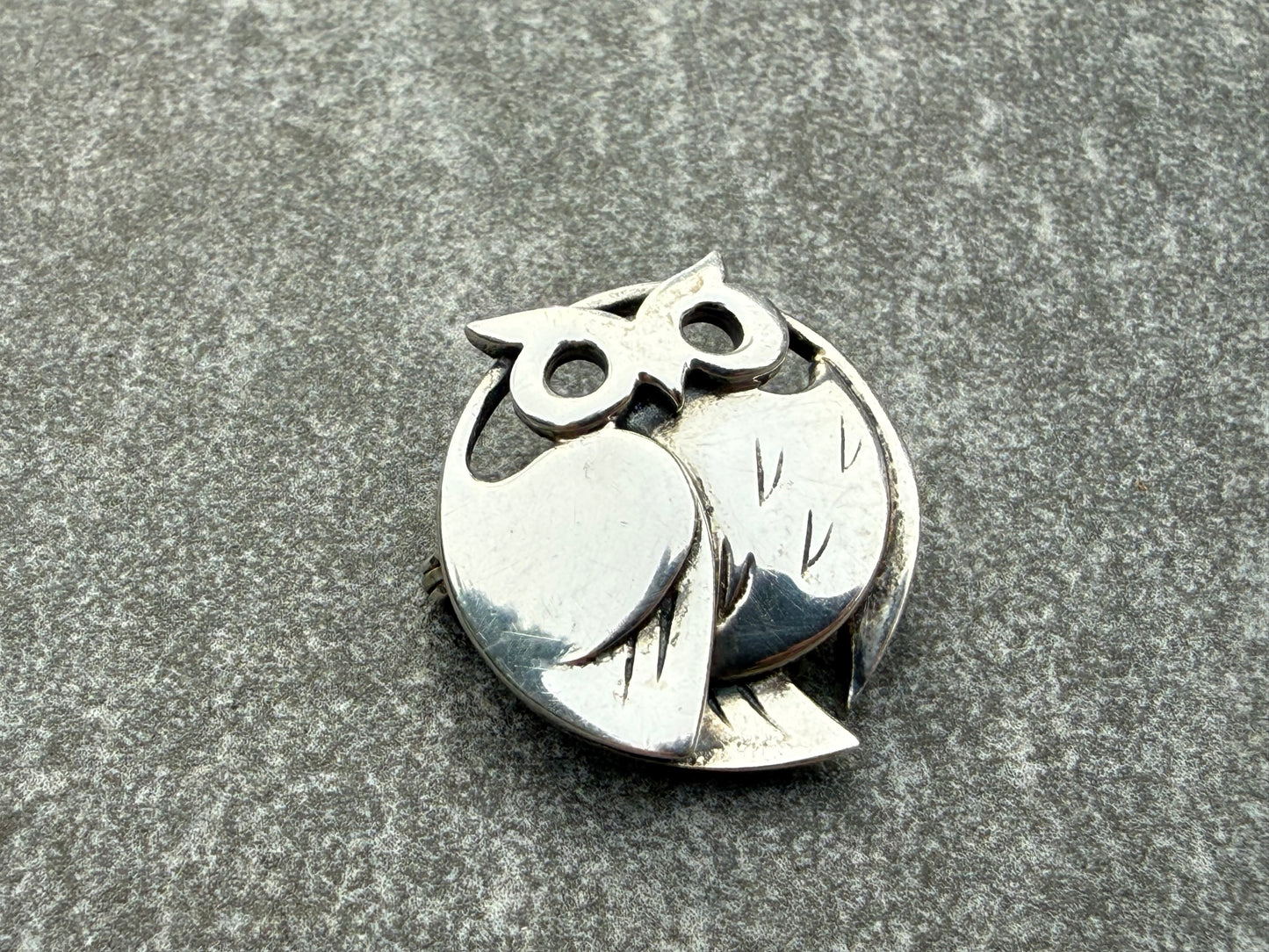 Ola Gorie Barn Owl Brooch in Sterling Silver